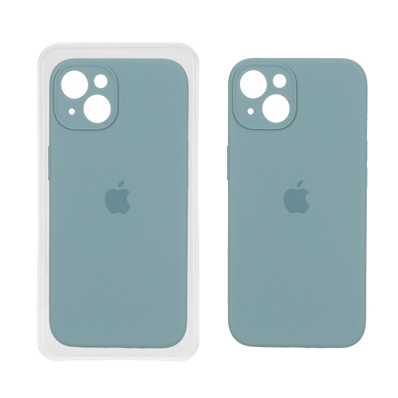 قاب سیلیکونی پاک کنی اورجینال ++A مدل Apple iPhone 13 / iPhone 14 - سبز دریایی (پک دار)