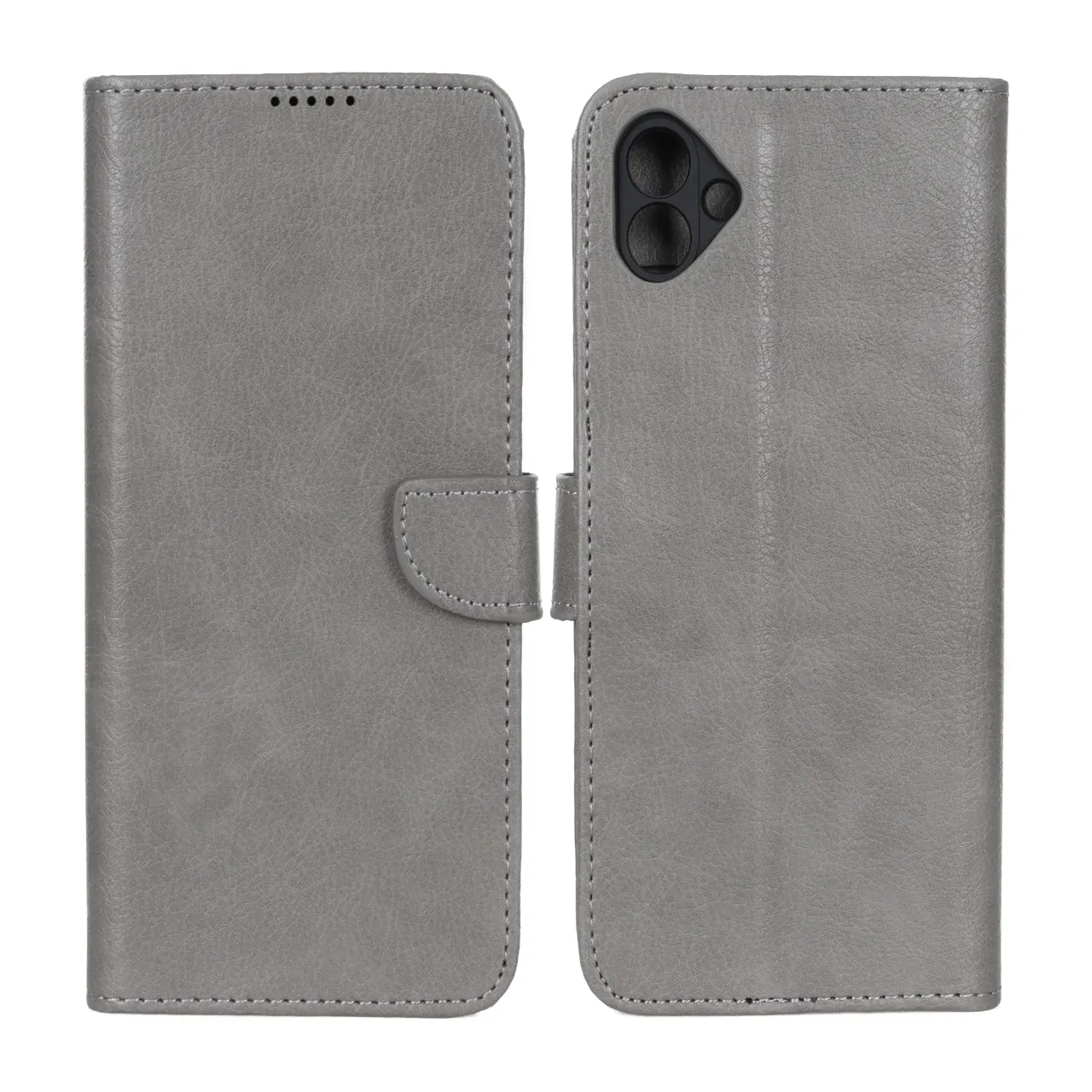 کیف چرمی مگنتی محافظ لنزدار KRF مناسب برای Samsung Galaxy A04 و M13 5G - طوسی