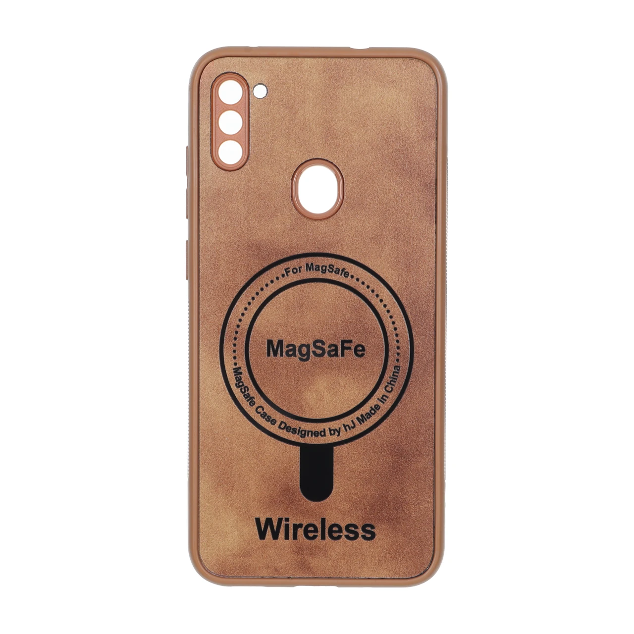 قاب طرح مگ سیف محافظ لنز برجسته Wireless عسلی مناسب برای سامسونگ گلکسی A11 / M11