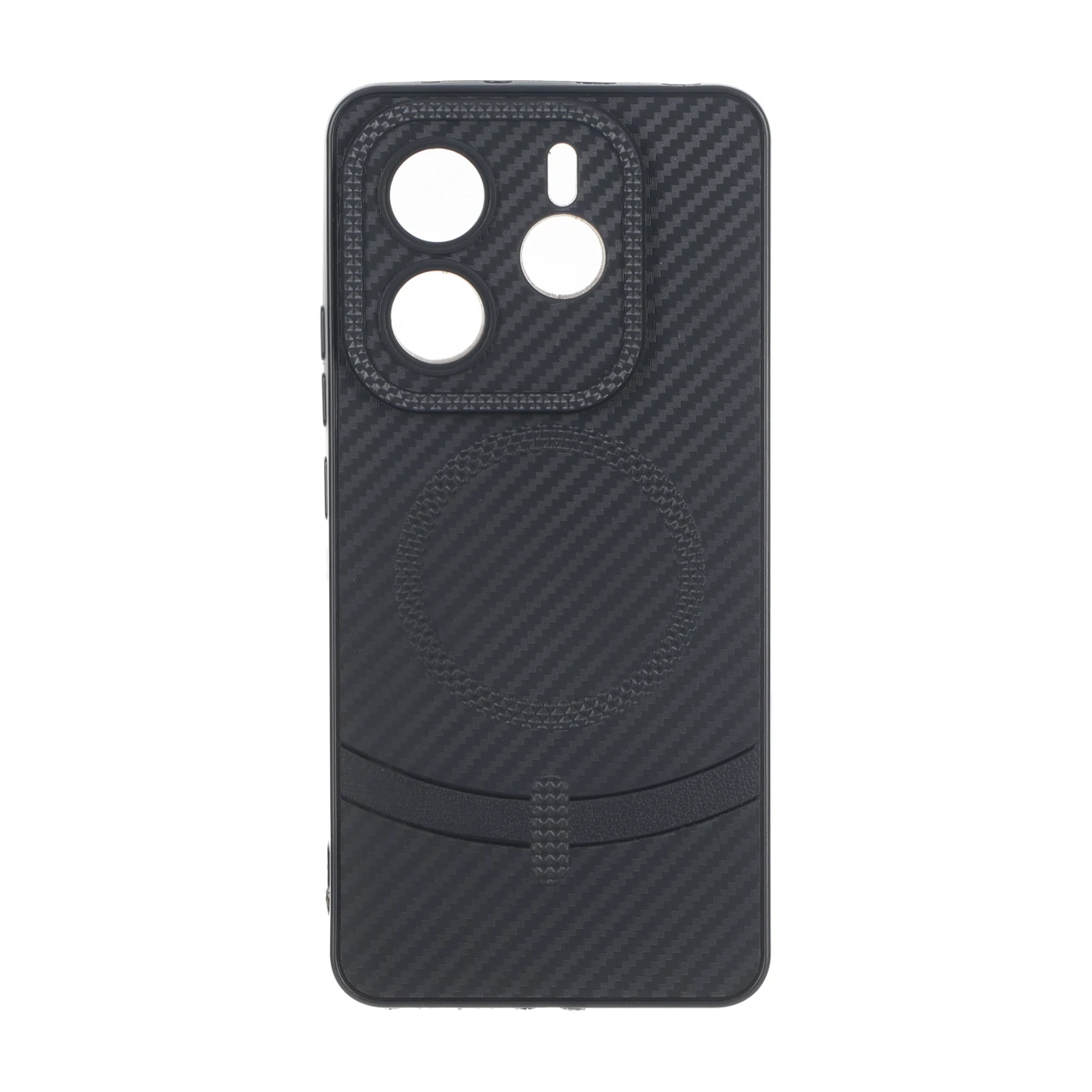 قاب هاشور لنز برجسته طرح مگ سیف سوزنی Xiaomi Redmi Note 14 4G - مشکی