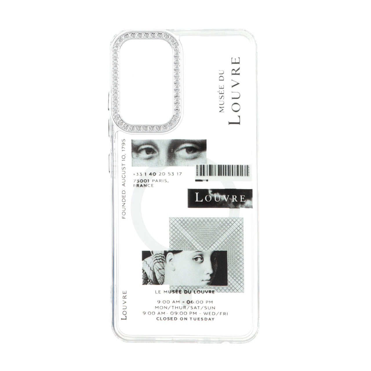 قاب طرح موزه لوور مگ سیف نگین دار شفاف مناسب برای سامسونگ گلکسی A32 4G