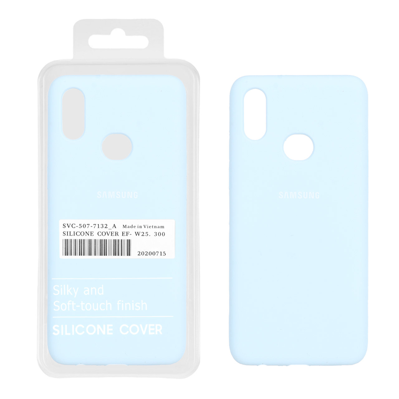 قاب سیلیکونی پاک کنی اورجینال درجه یک Samsung Galaxy A10s - آبی آسمانی (پک دار)