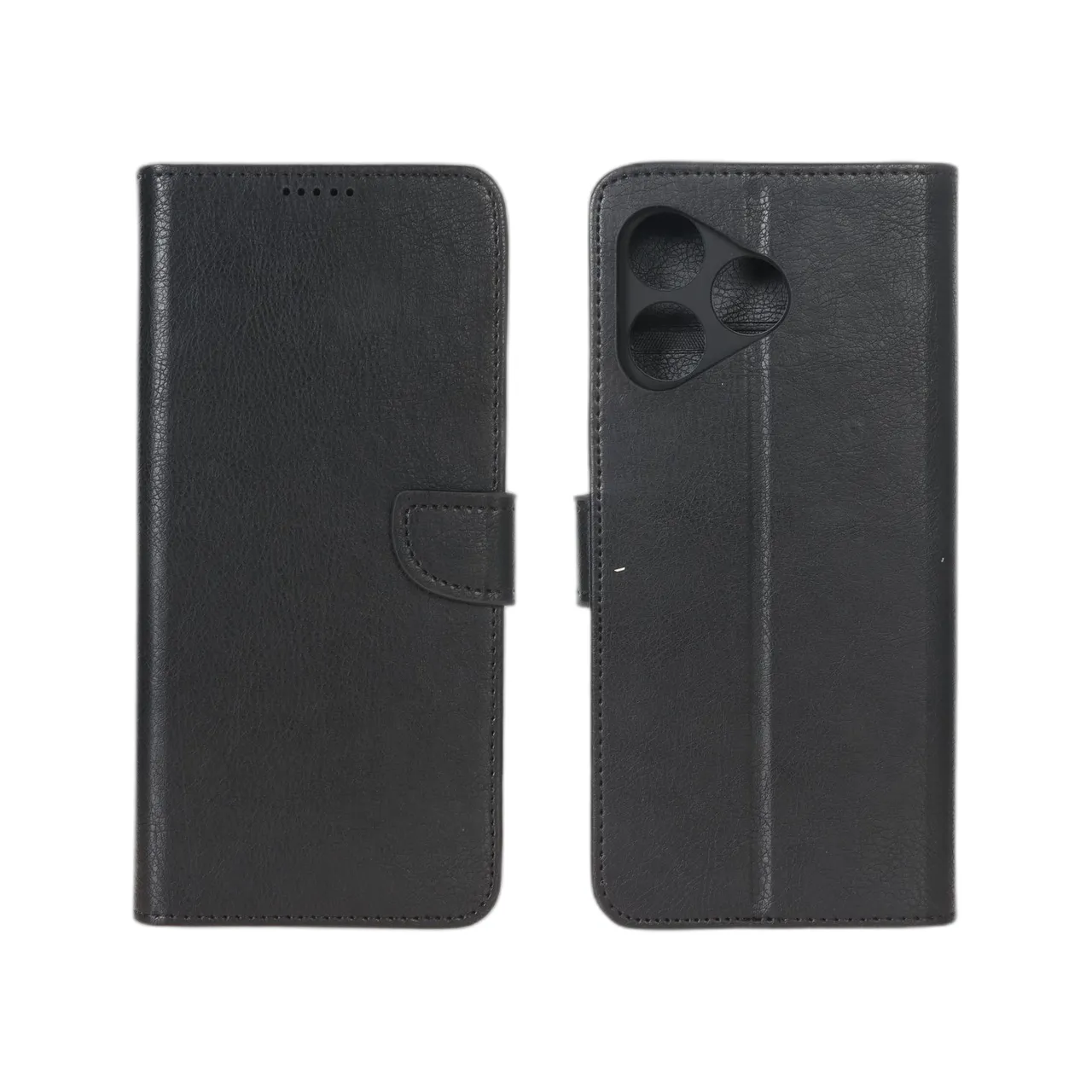 کیف چرمی مگنتی محافظ لنزدار مناسب برای گوشی Honor X5c - مشکی