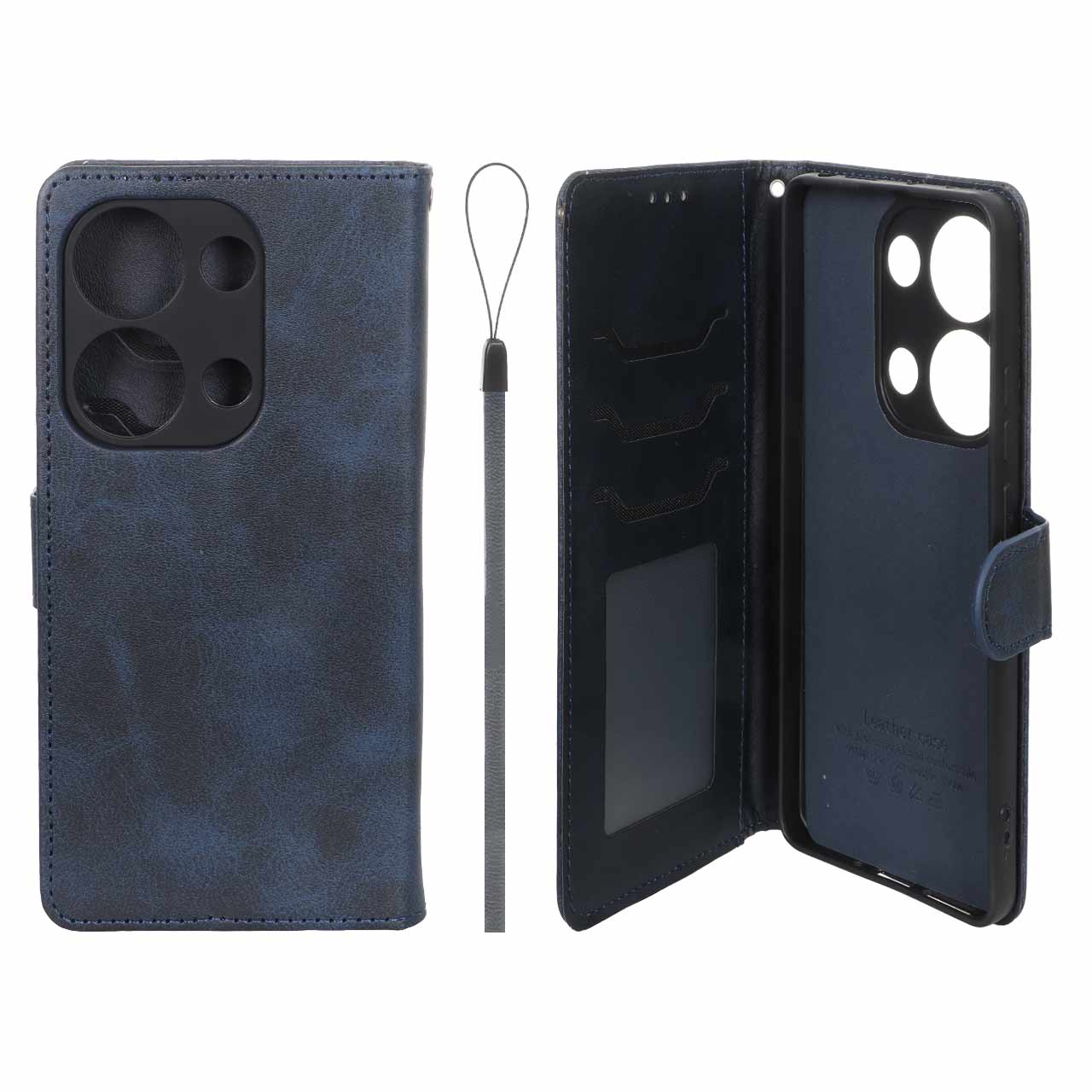 کیف مگنتی داخل خز MNC Plus مناسب برای Xiaomi Redmi Note 14S / Note 13 Pro 4G / Poco M6 Pro 4G - سرمه‌ای