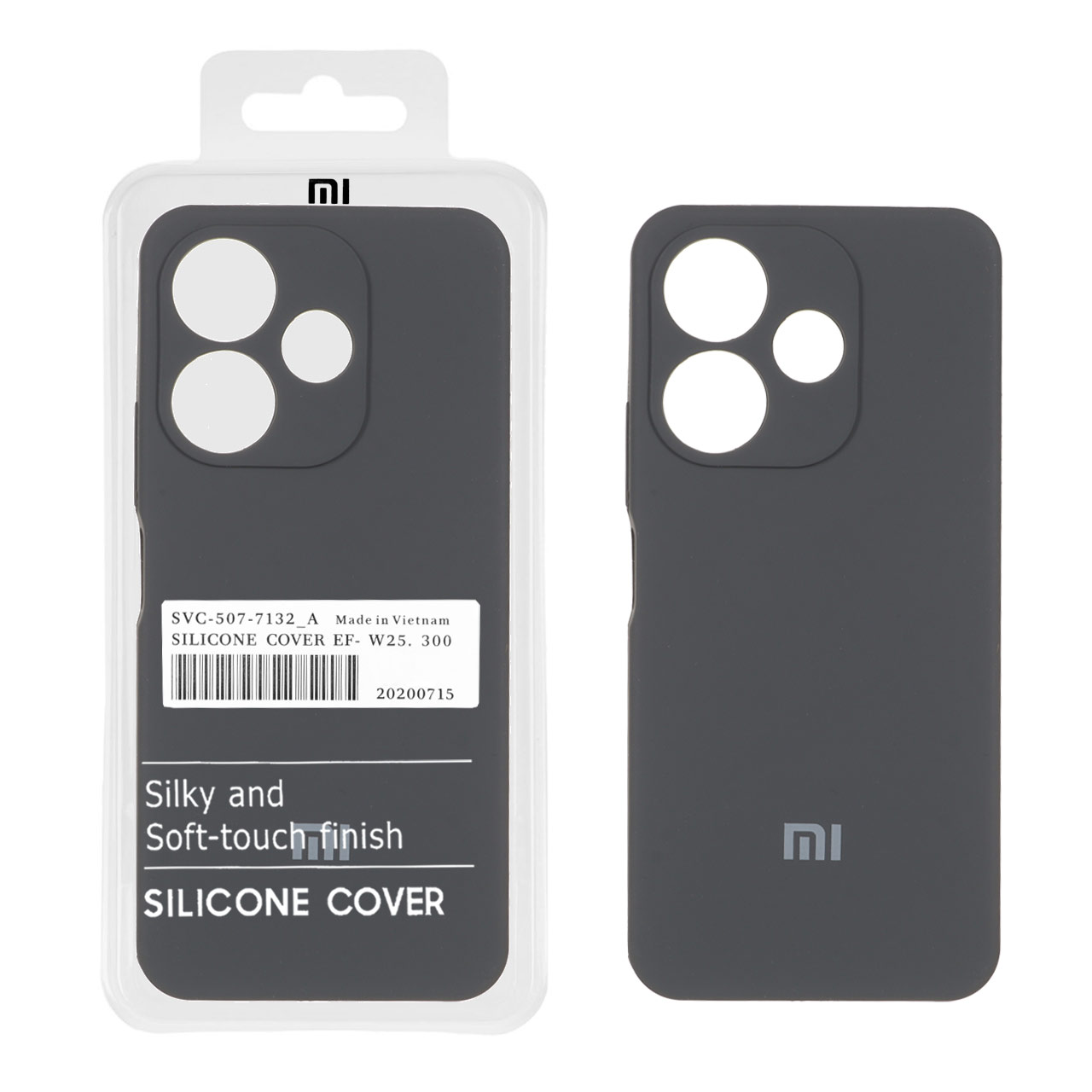 قاب سیلیکونی پاک کنی اورجینال درجه یک Xiaomi Redmi 13X / Redmi 13 4G / Poco M6 4G - خاکستری (پک دار)