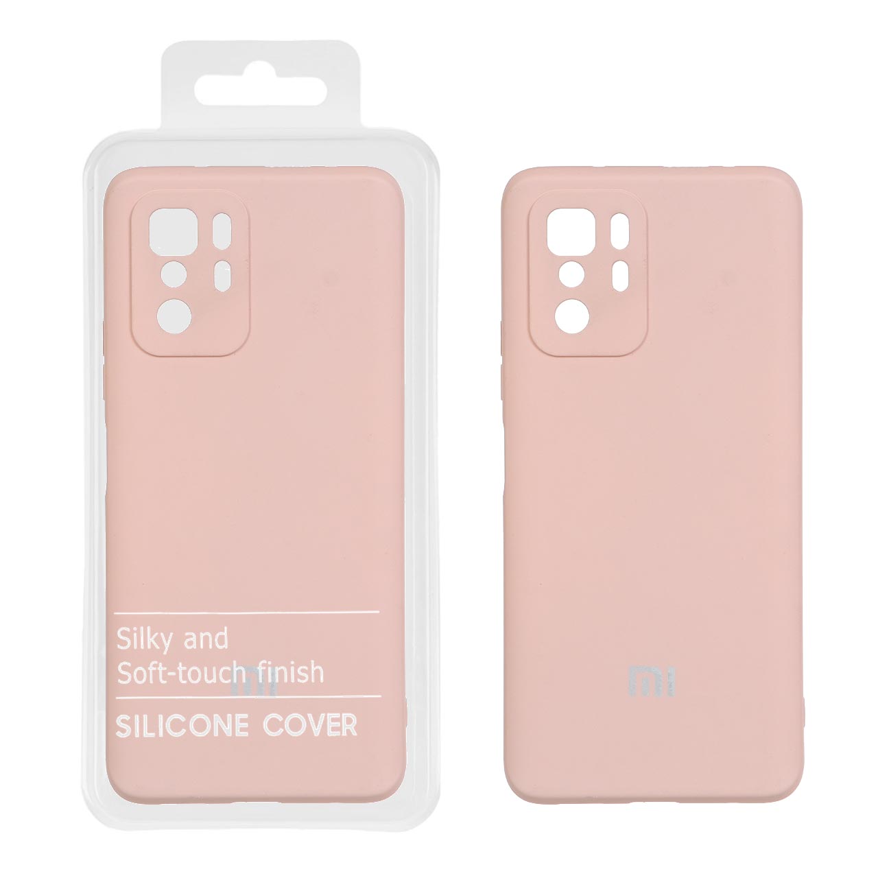 قاب نیو سیلیکون محافظ لنزدار RFF مدل Xiaomi Poco X3 GT / Note 10 Pro 5G - صورتی کرم (پک دار)