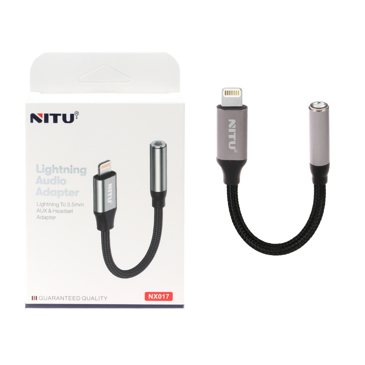 تبدیل لایتنینگ به جک 3.5 میلی‌متری NITU مدل NX017 - نقره ای