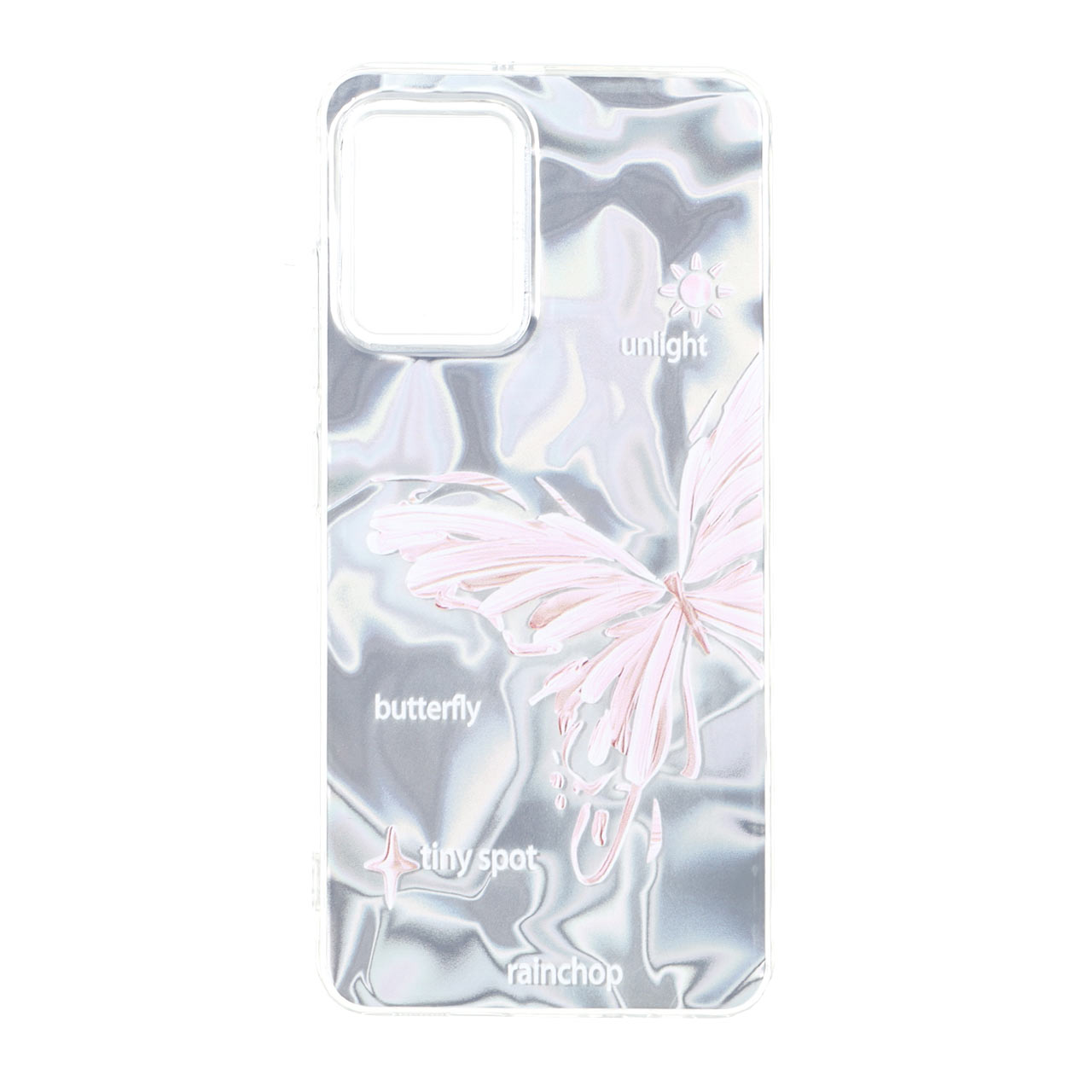 قاب طرح پروانه Silver Cloud دور ژله ای مناسب برای سامسونگ گلکسی A32 4G