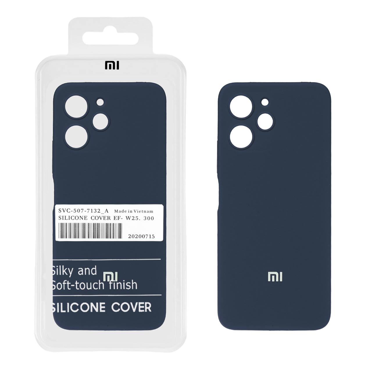 قاب سیلیکونی پاک کنی اورجینال درجه یک Xiaomi Redmi 12 / Poco M6 Pro 5G - سرمه ای (پک دار)