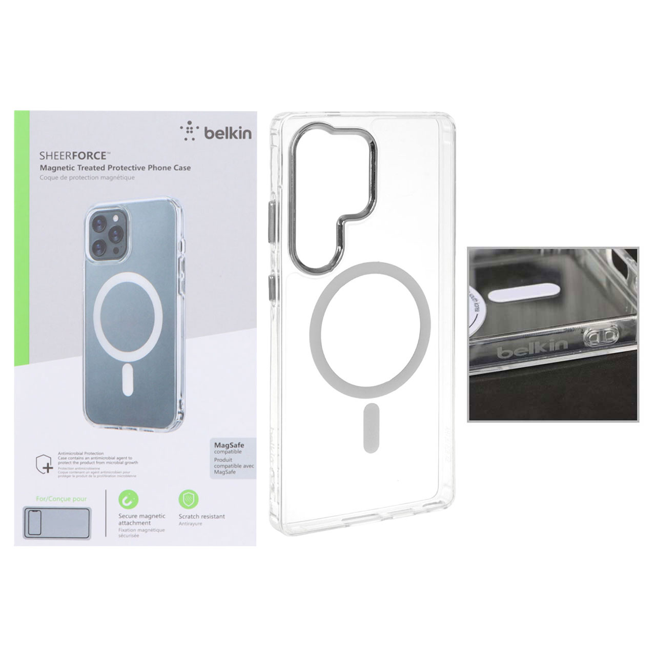 قاب شفاف مگ سیف Belkin SheerForce مناسب برای سامسونگ گلکسی S24 اولترا