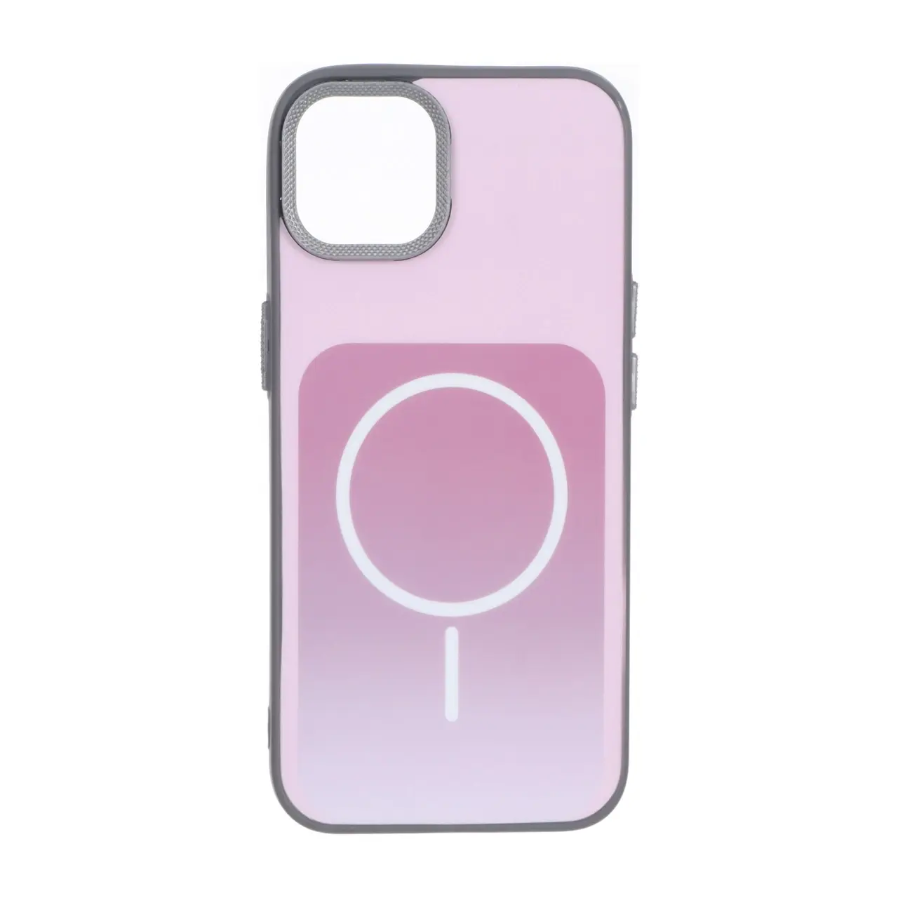 قاب مستطیلی Gray طرح مگ سیف لنز کربن Apple iPhone 13 / iPhone 14 - صورتی