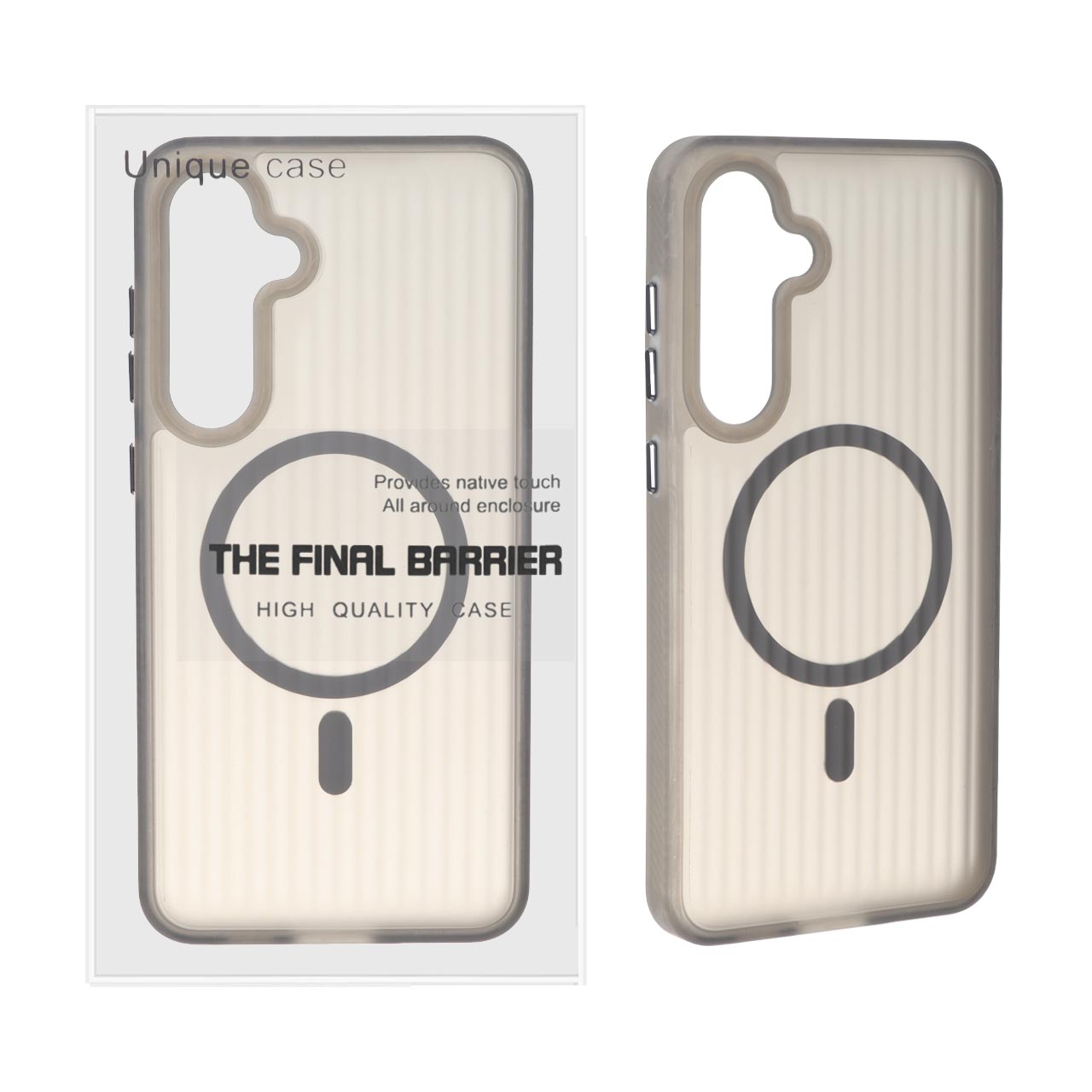قاب اورجینال Unique Case کرکره ای مات MagSafe مدل Samsung Galaxy S24 FE - دودی (پک دار)