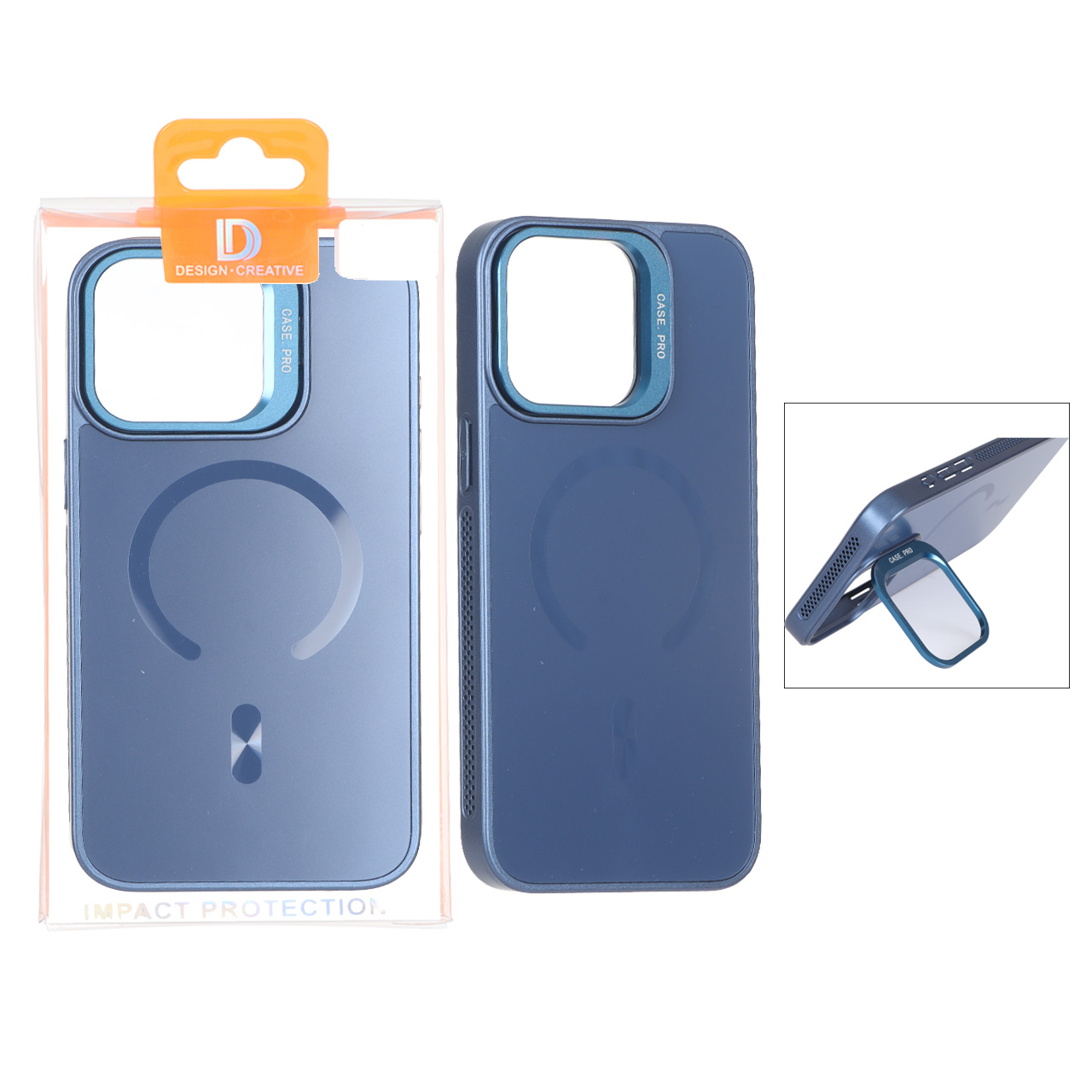 قاب اورجینال PVD Case Pro استندشو MagSafe مدل Apple iPhone 15 Pro Max - سرمه ای (پک دار)