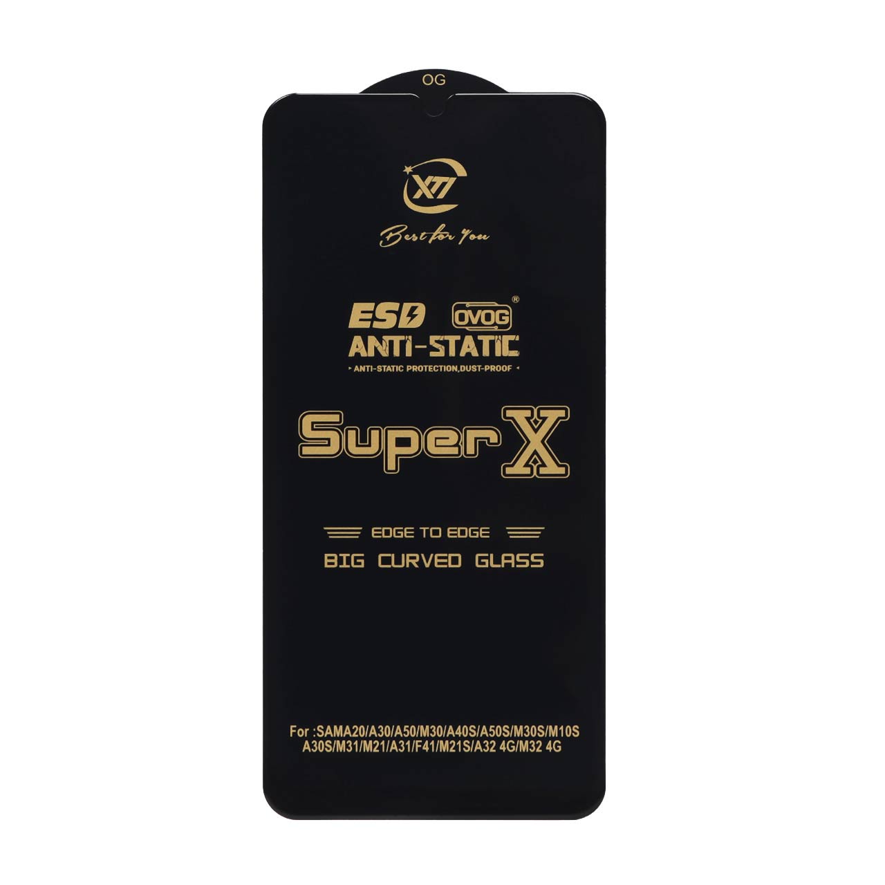 محافظ صفحه نمایش تمام صفحه آنتی استاتیک Super X مناسب برای سامسونگ سری A و M، شیائومی ردمی نوت 7، هواوی Y6p، آنر 9a و Vivo V21/V25/V25E