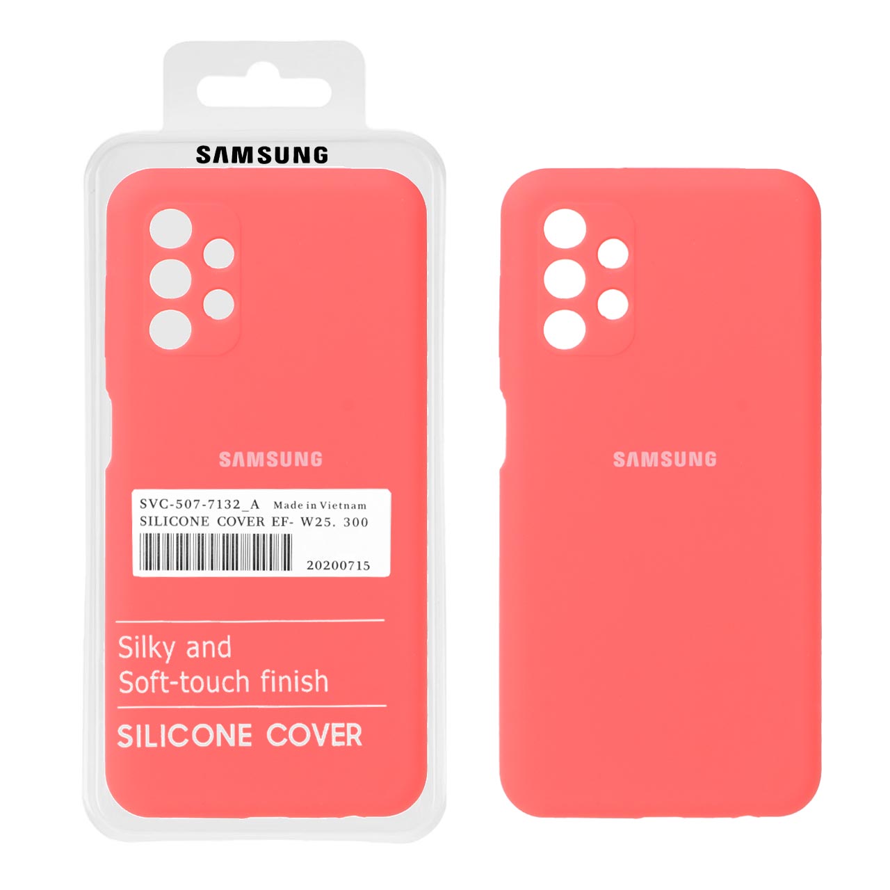 قاب سیلیکونی پاک کنی اورجینال درجه یک Samsung Galaxy A13 4G - نارنجی فانتزی (پک دار)