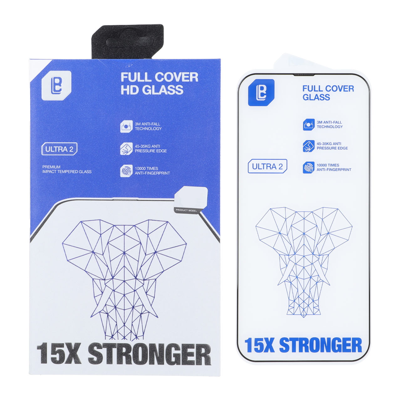 محافظ صفحه نمایش شیشه ای فول کاور Lanbi مدل 15X Stronger مناسب برای آیفون 13 پرو مکس و آیفون 14 پلاس