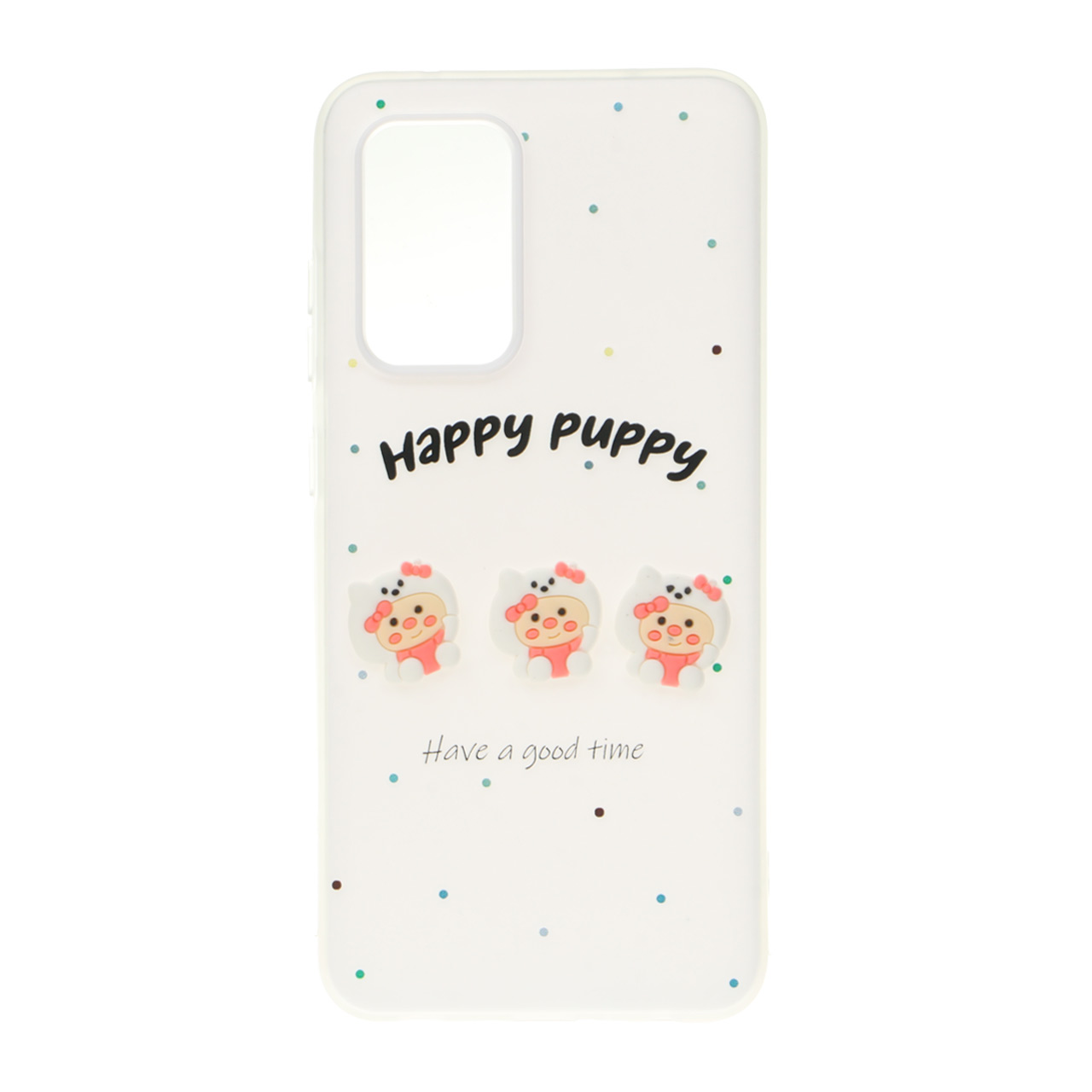 قاب طرح Happy Puppy عروسک برجسته دو لایه رنگارنگ مناسب برای سامسونگ گلکسی A52 و A52s