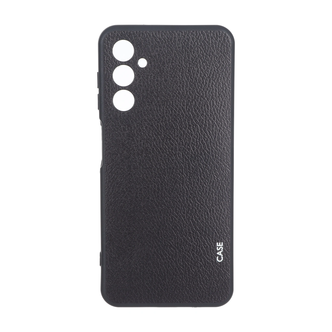 قاب طرح چرم ساده محافظ لنزدار Samsung Galaxy A14 - مشکی