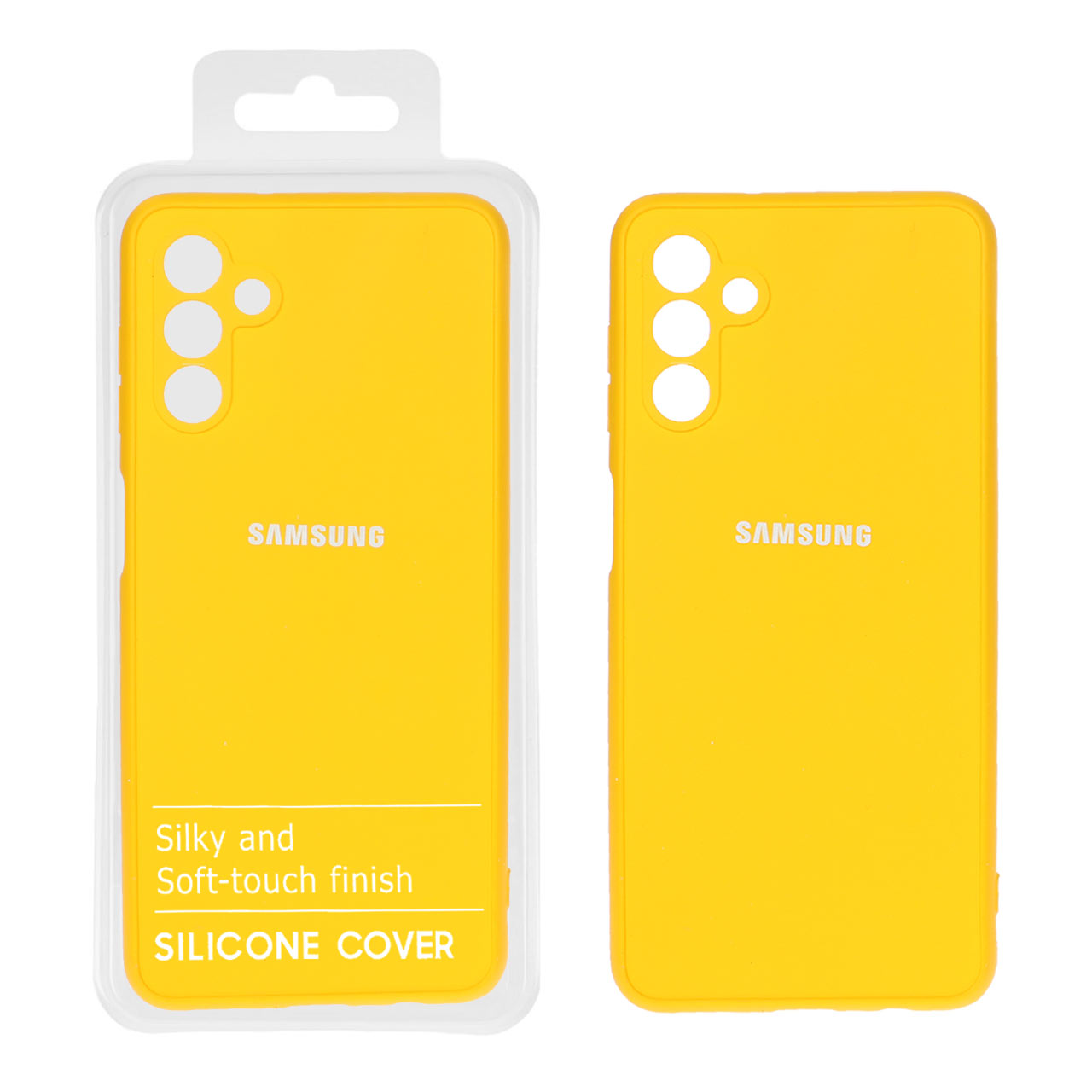 قاب نیو سیلیکون محافظ لنزدار RFF مدل Samsung A13 - 5G / A04S / F13 - زرد کد 6 (پک دار)