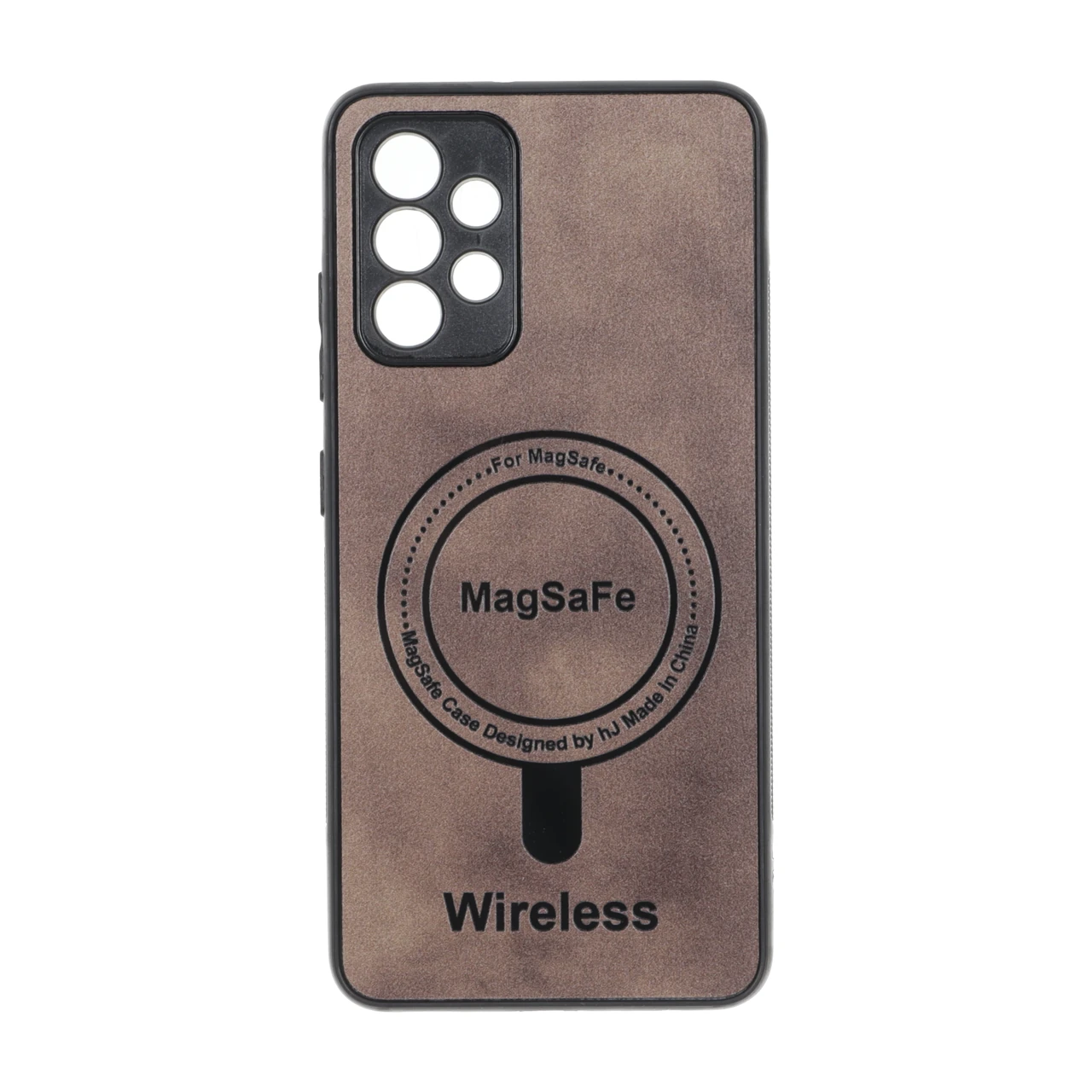 قاب طرح Wireless مگ سیف محافظ لنز برجسته قهوه ای مناسب برای سامسونگ گلکسی آ ۳۲ 4G