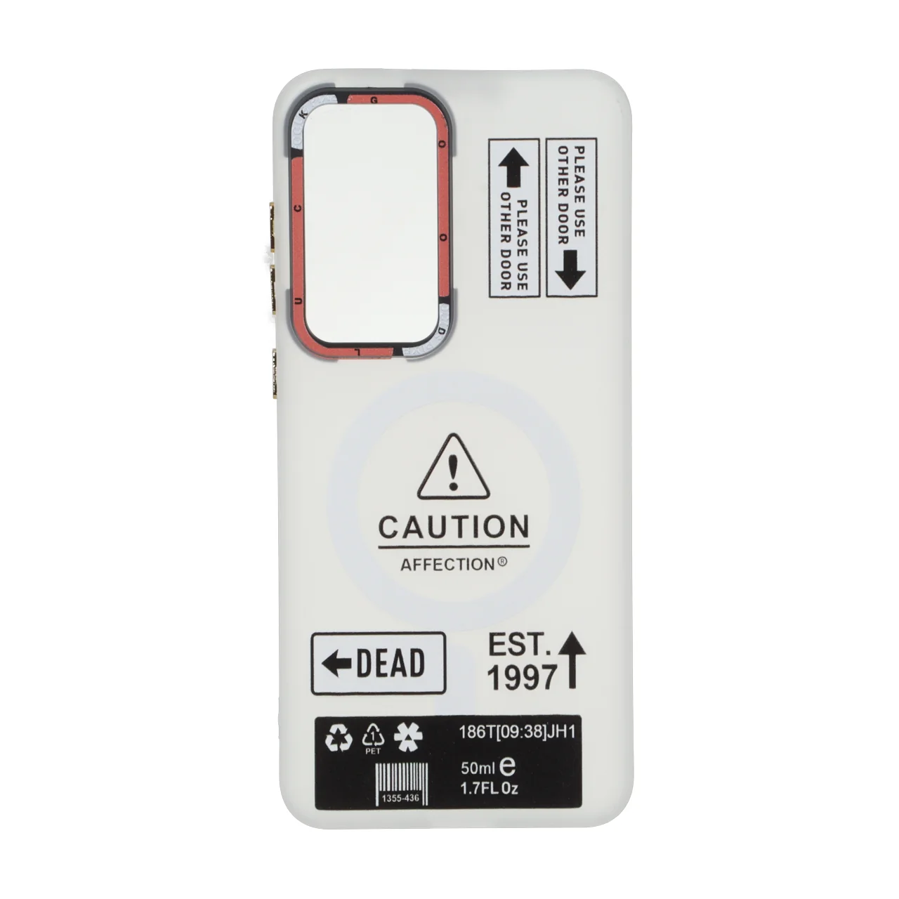 قاب Caution مات طرح مگ سیف دکمه متال مناسب برای سامسونگ گلکسی S25 FE