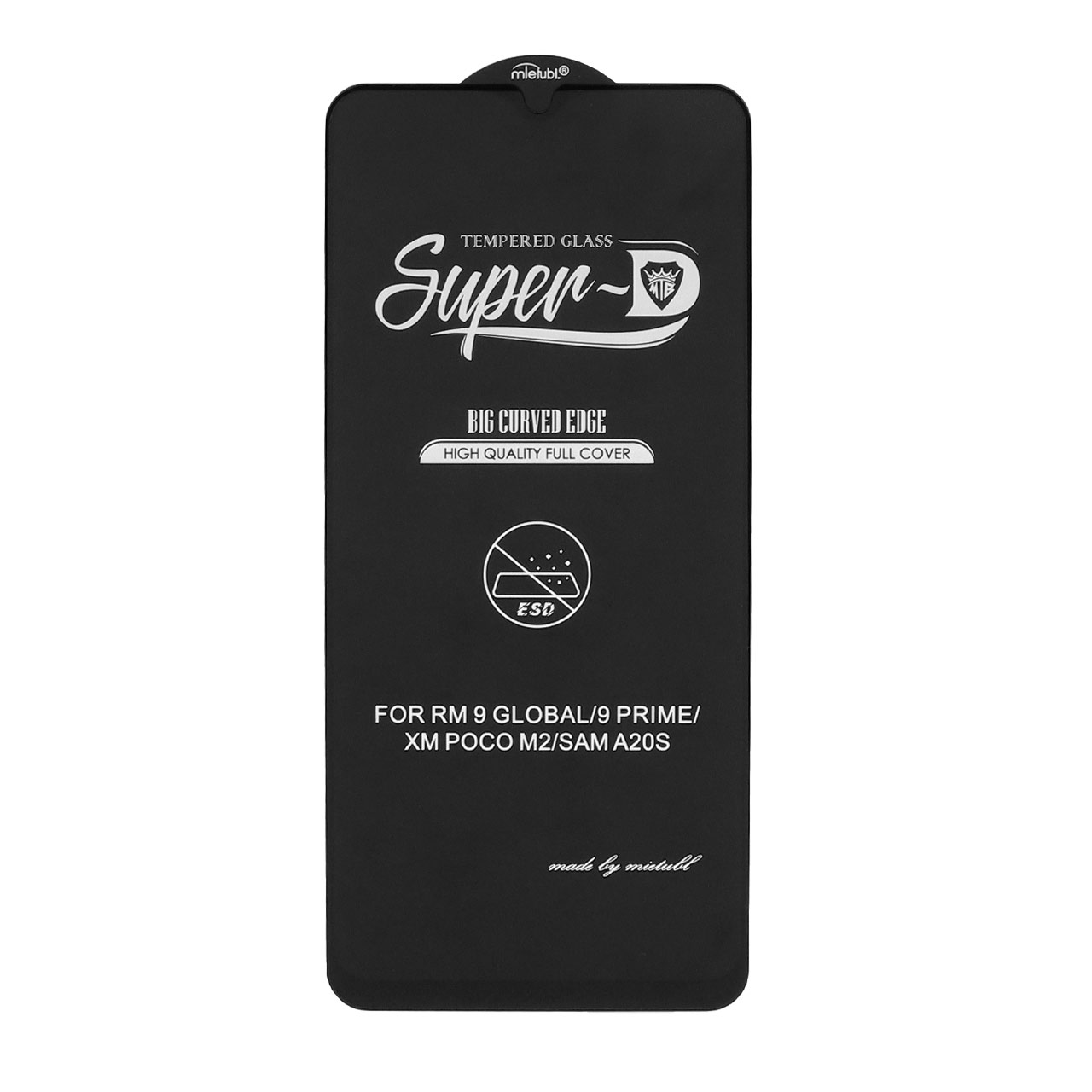 محافظ صفحه نمایش شیشه ای میتوبل مدل Super-D فول کاور مشکی مناسب برای سامسونگ گلکسی A20s و شیائومی ردمی نوت 9