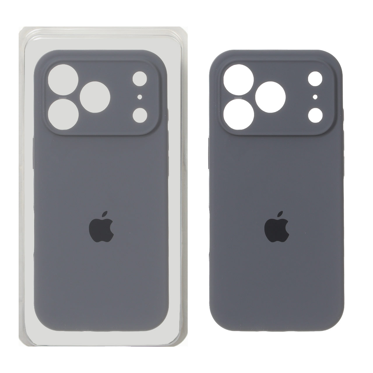 قاب سیلیکونی محافظ لنزدار اورجینال Apple iPhone 17 Pro خاکستری