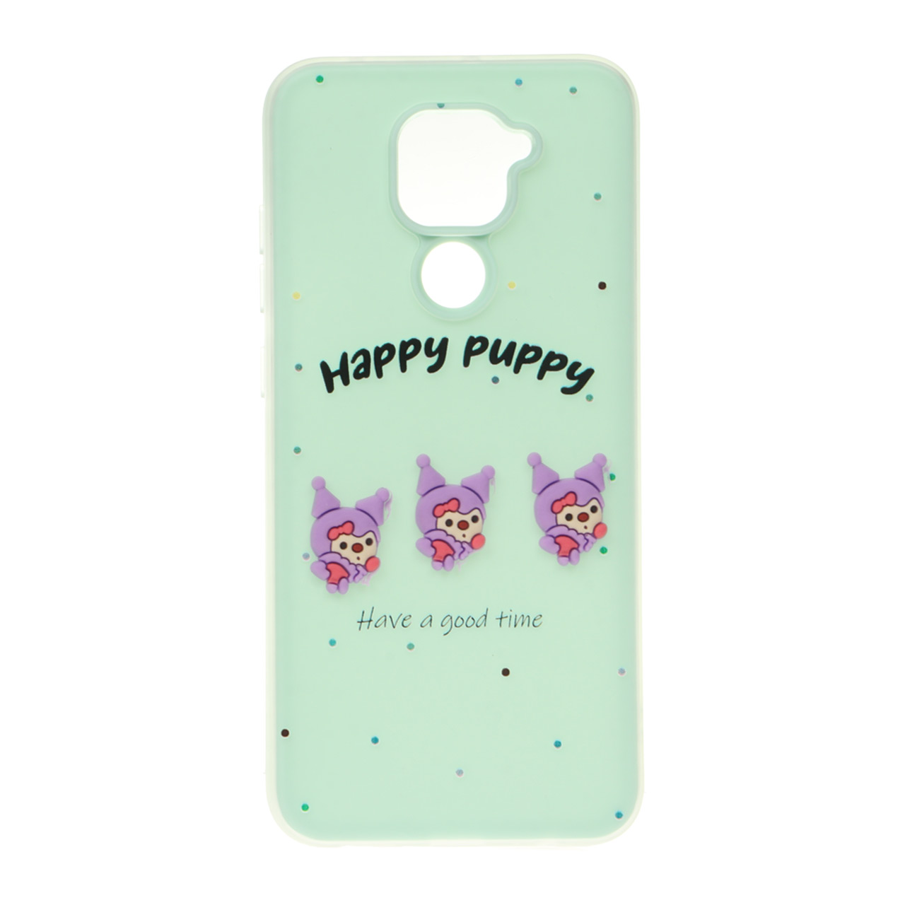 قاب طرح عروسک برجسته Happy Puppy دو لایه سبز مناسب برای شیائومی ردمی نوت 9، ردمی 10 ایکس 5 جی و ردمی 10 ایکس پرو 5 جی
