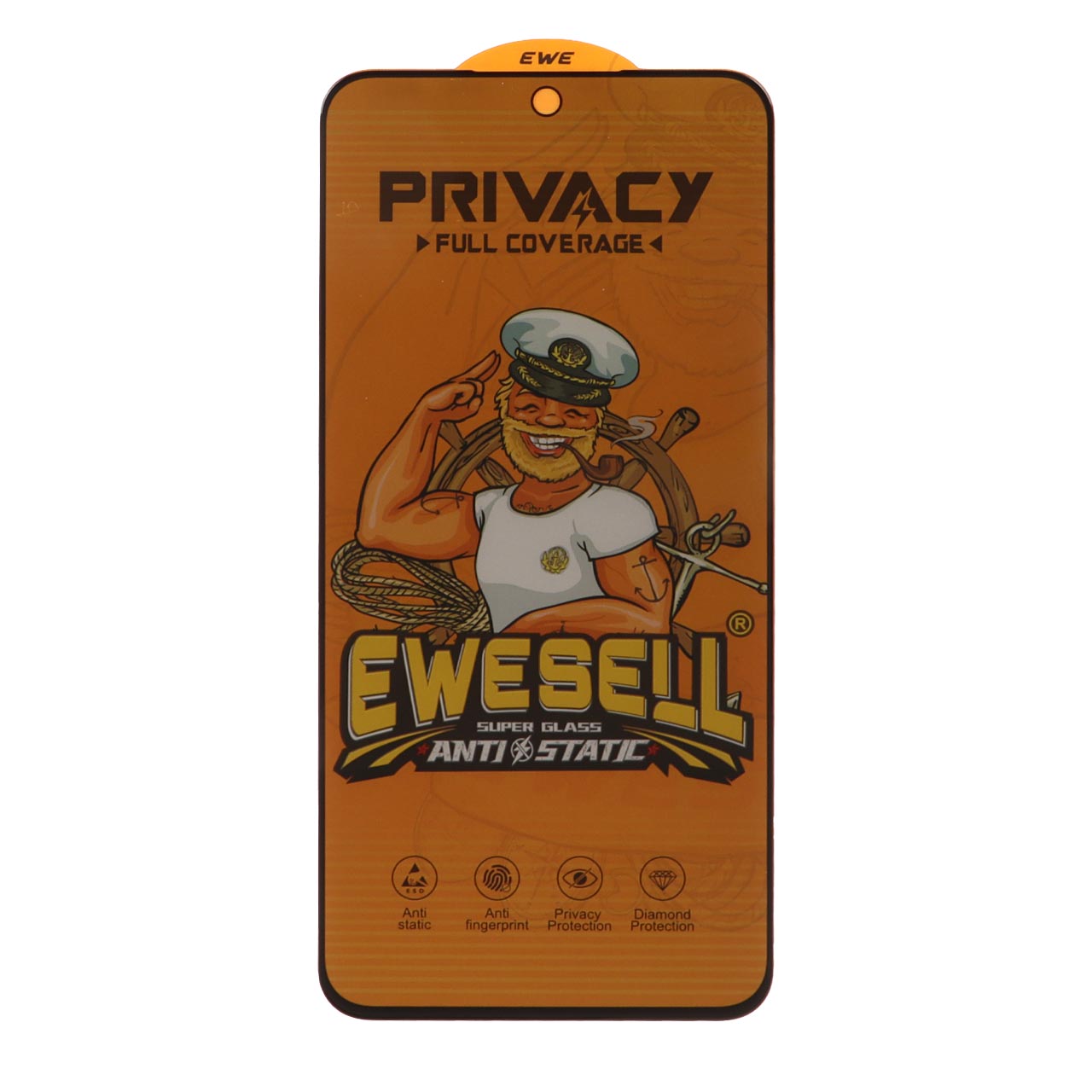 محافظ صفحه نمایش شیشه ای Full Cover Ewesell Anti Static Privacy مناسب برای Samsung Galaxy S25 FE / S24 FE / A57 / A37 / A56 / A36