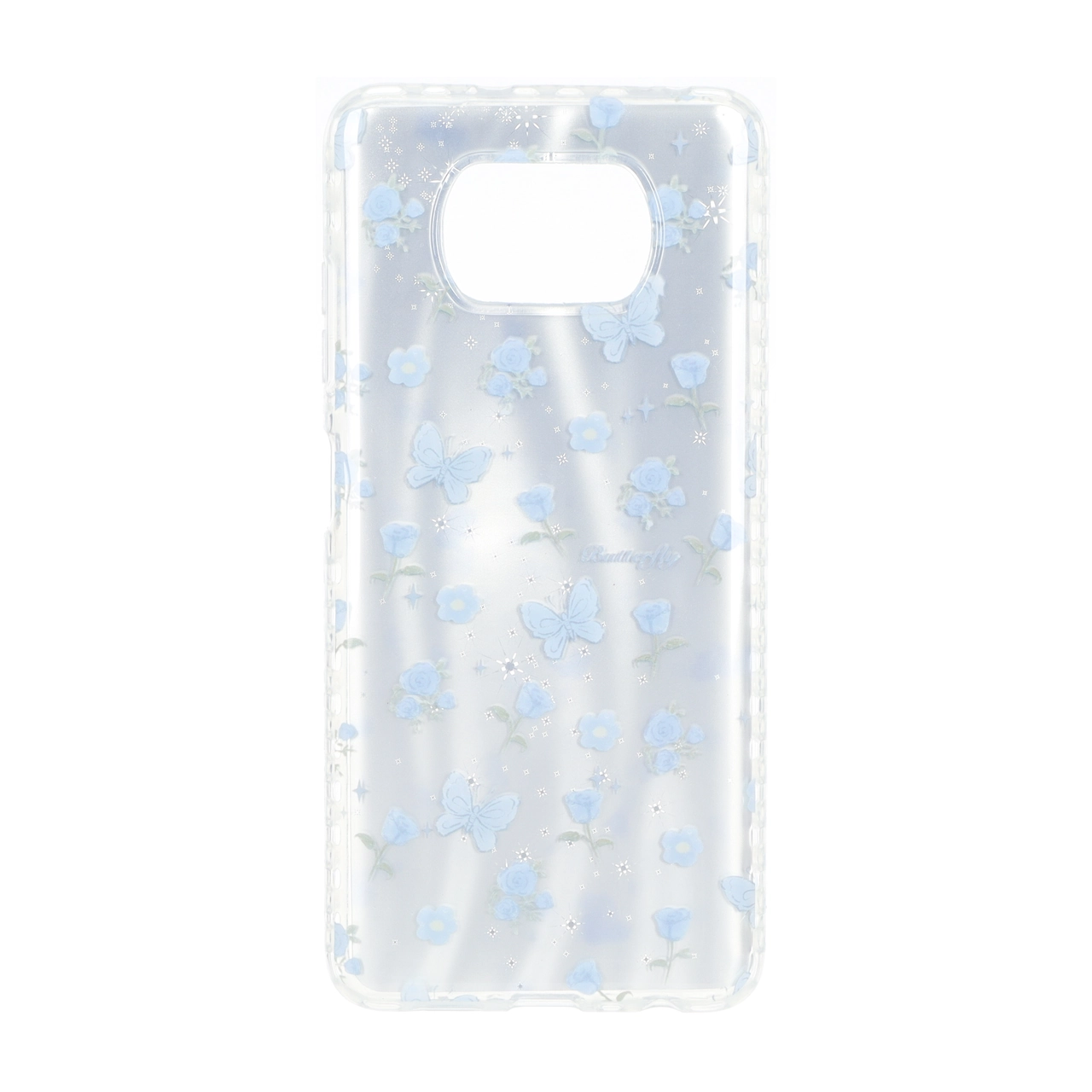قاب طرح مات ستاره ای و پروانه دور ژله ای شفاف مناسب برای شیائومی پوکو ایکس 3 / پوکو ایکس 3 پرو / پوکو ایکس 3 ان اف سی