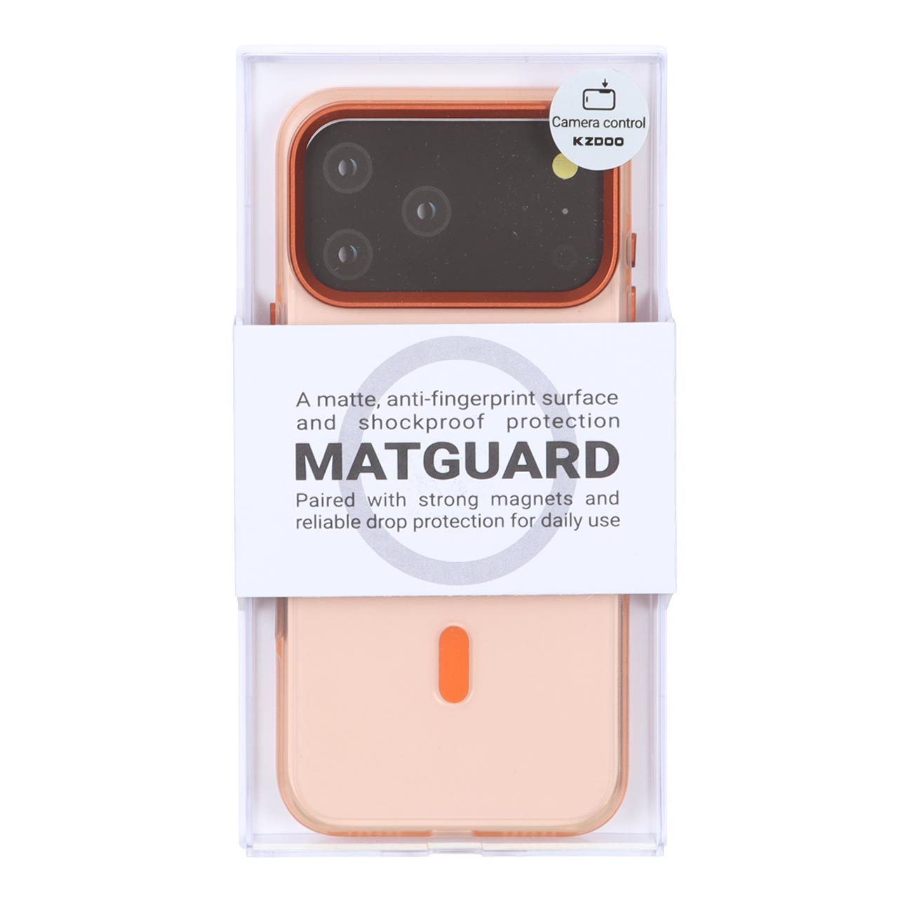 قاب مگ سیف KDoo MATGUARD طرح نارنجی مناسب برای آیفون ۱۷ پرو مکس