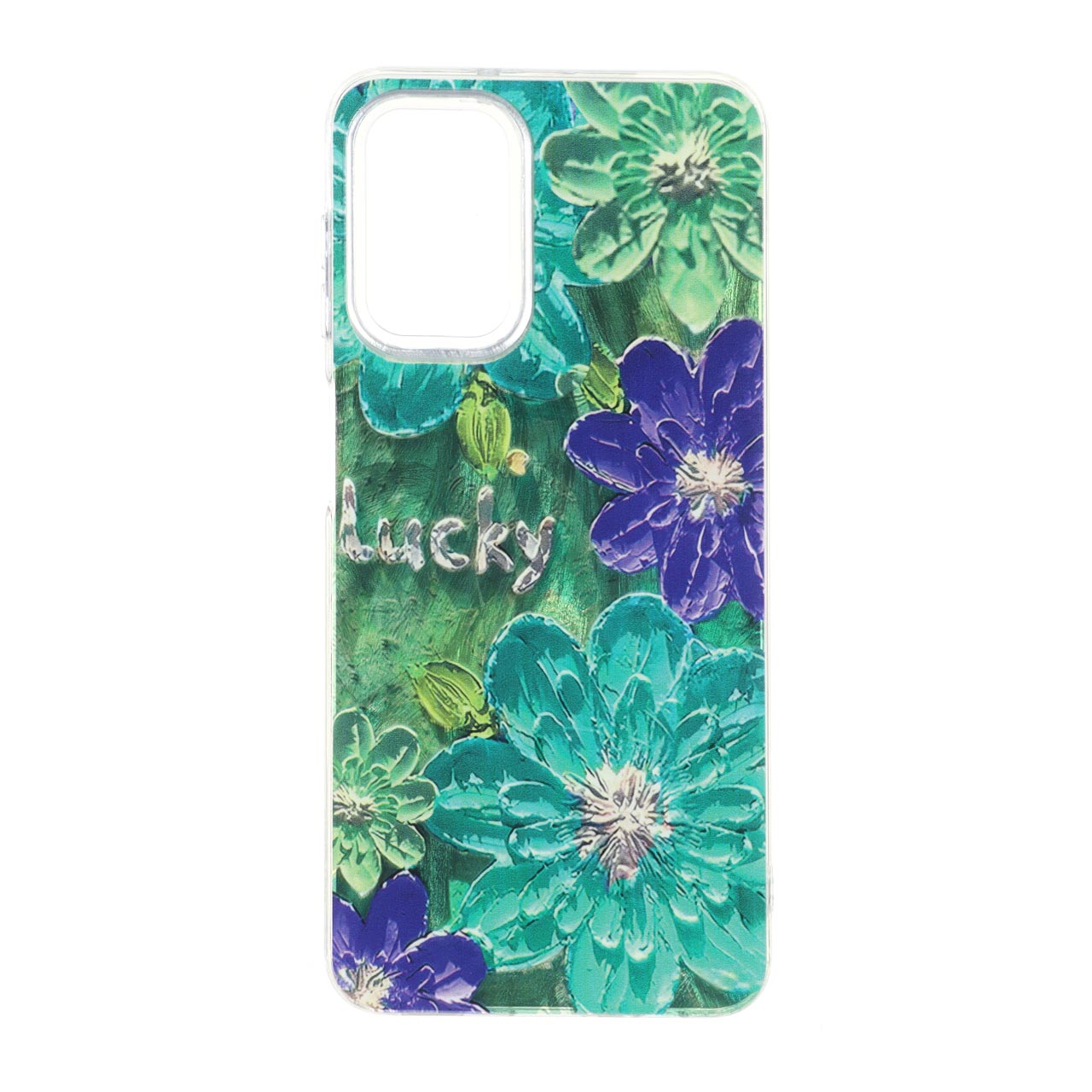 قاب طرح گل اطلسی Lucky دور شفاف مناسب برای سامسونگ گلکسی A13 (4G/5G), A04s, M13 (4G), M23, F13