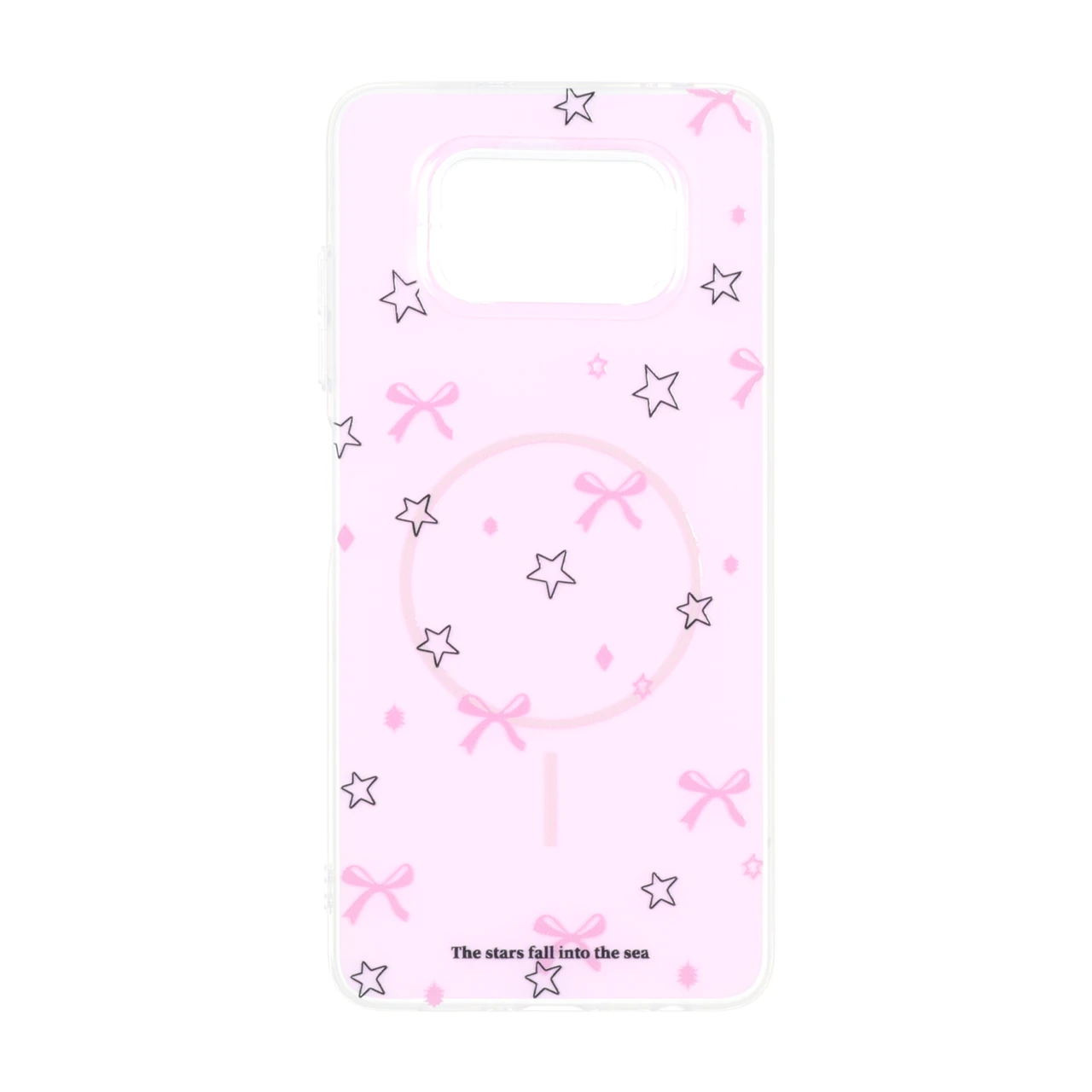 قاب پشت سخت دور ژله ای مگ سیف طرح ستاره و پاپیون صورتی مناسب برای شیائومی پوکو X3 / پوکو X3 پرو / پوکو X3 NFC