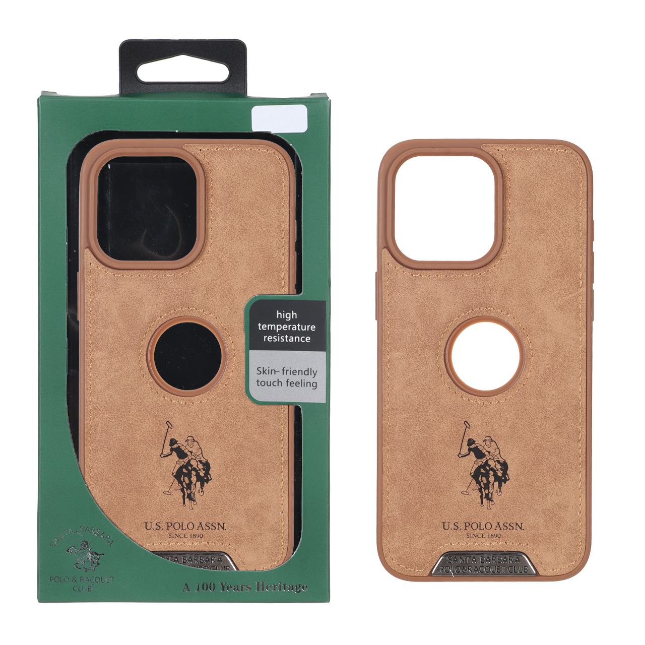 قاب طرح جیر US Polo Assn صحرایی مناسب برای آیفون 15 پرو مکس