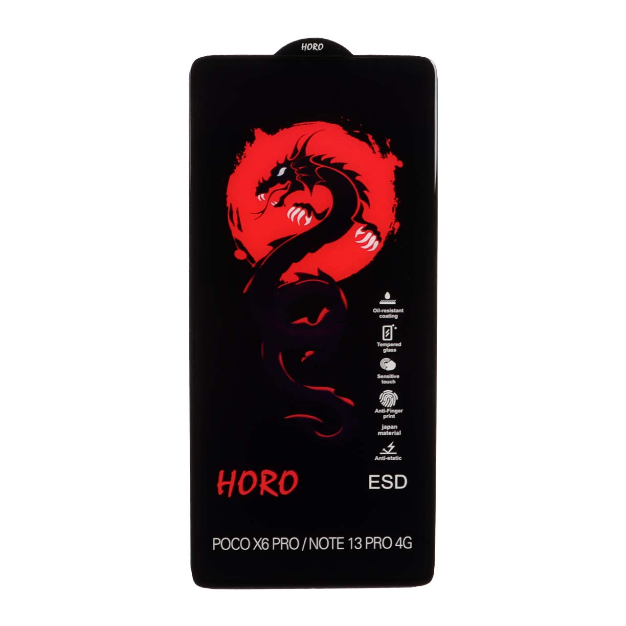 محافظ صفحه نمایش شیشه ای Full Cover ESD Horo مدل Xiaomi Redmi Note 14S / Note 13 Pro 4G / Poco M6 Pro 4G