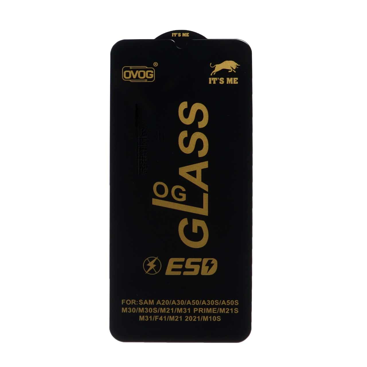 محافظ صفحه نمایش شیشه ای فول کاور OG ESD OVOG مناسب برای سامسونگ A20/A30/A50/M31، ردمی نوت 7 و هانر 9a