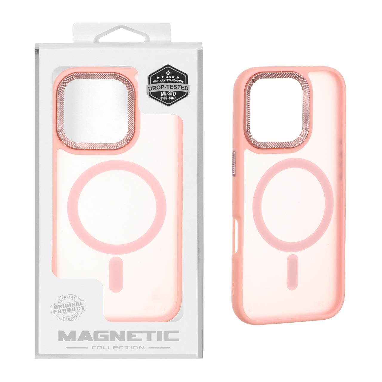 قاب Magnetic مات Magsafe لنز کربن Apple iPhone 16 Pro - صورتی