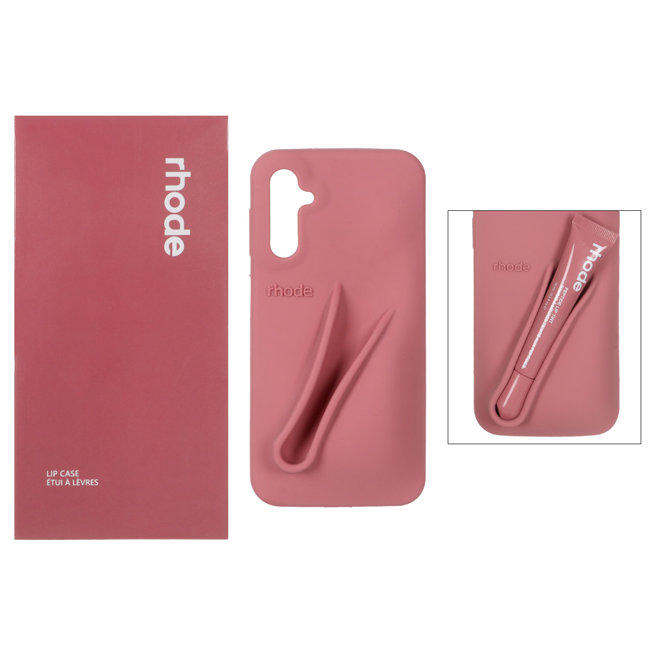 قاب سیلیکونی پاک کنی اورجینال rhode با ست لیپ گلاس Samsung Galaxy A14 - کالباسی