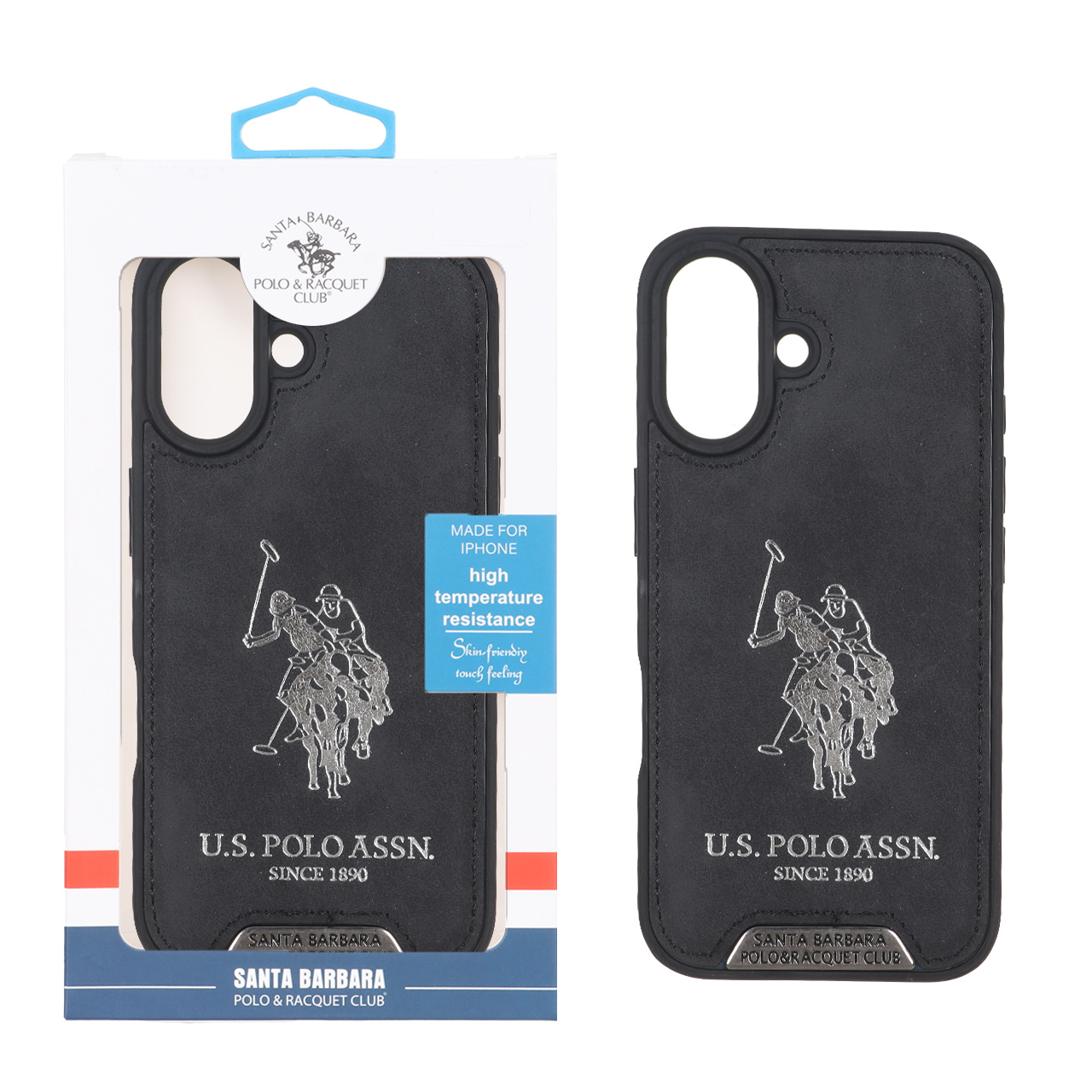 قاب اورجینال US Polo Assn جیر مشکی مناسب برای آیفون 16
