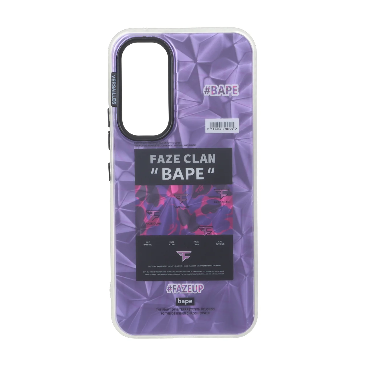 قاب طرح VERSAILLES Faze Clan BAPE بنفش مناسب برای سامسونگ گلکسی A54