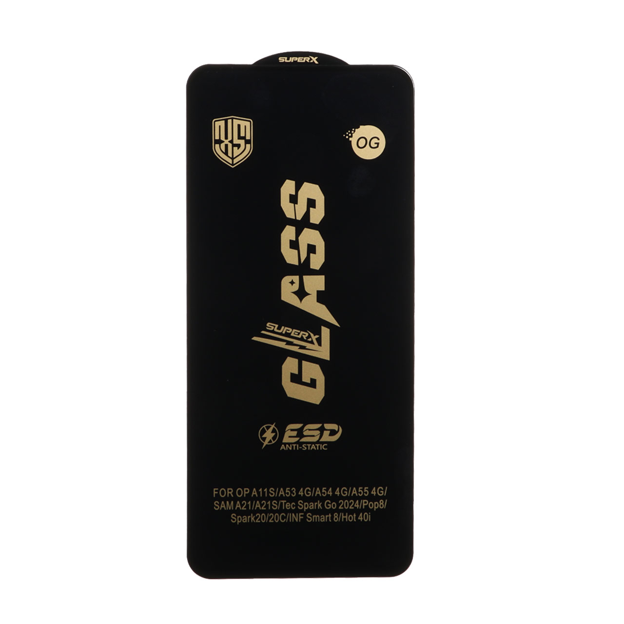 محافظ صفحه نمایش شیشه ای درجه یک Full Cover Super X OG - ESD OVOG مدل Samsung Galaxy A21s / F52 / Xiaomi Poco X3 GT / Poco F4 GT / Redmi Note 10 Pro 5G