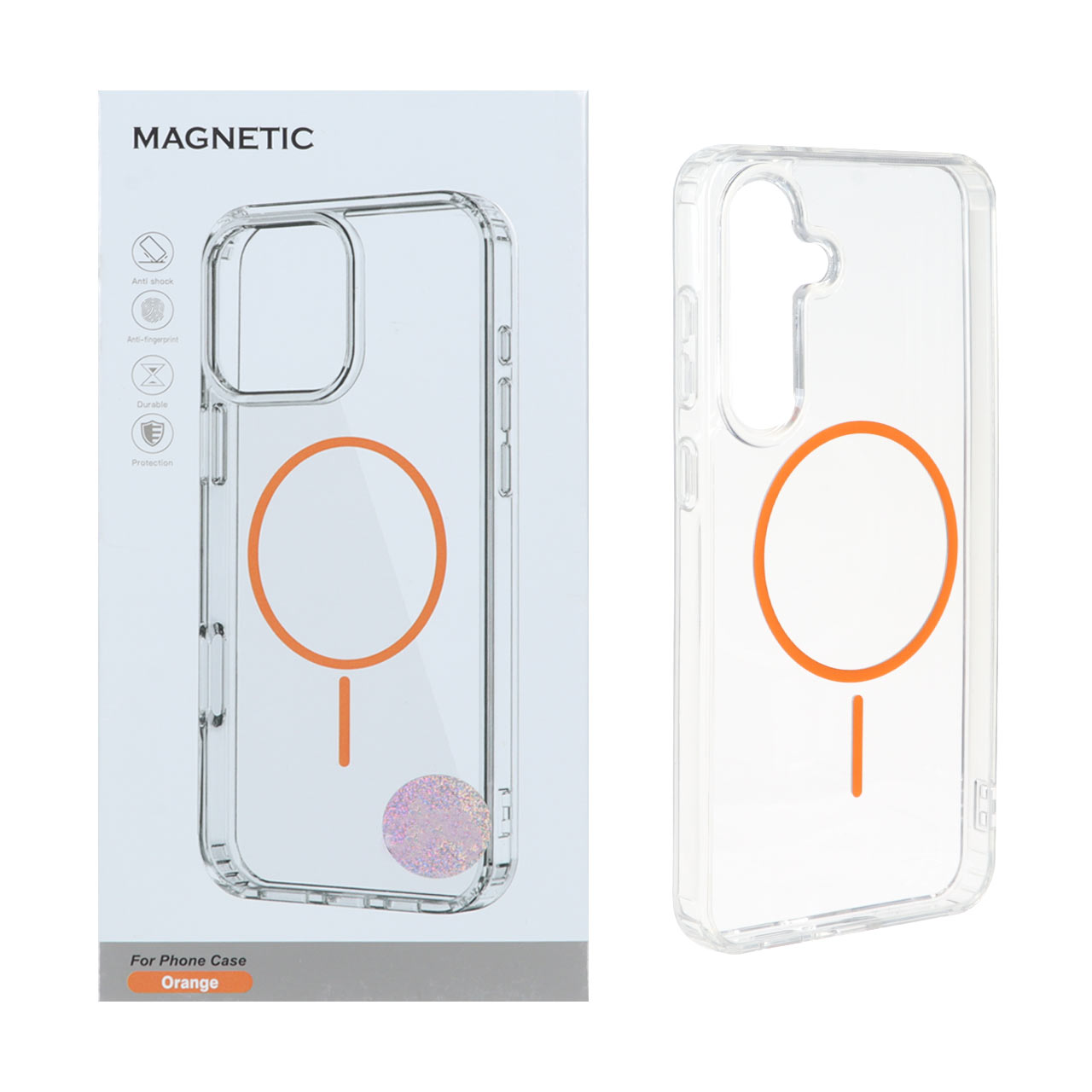 قاب طرح Magnetic دور ژله‌ای مگ‌سیف مناسب برای سامسونگ گلکسی S24 FE