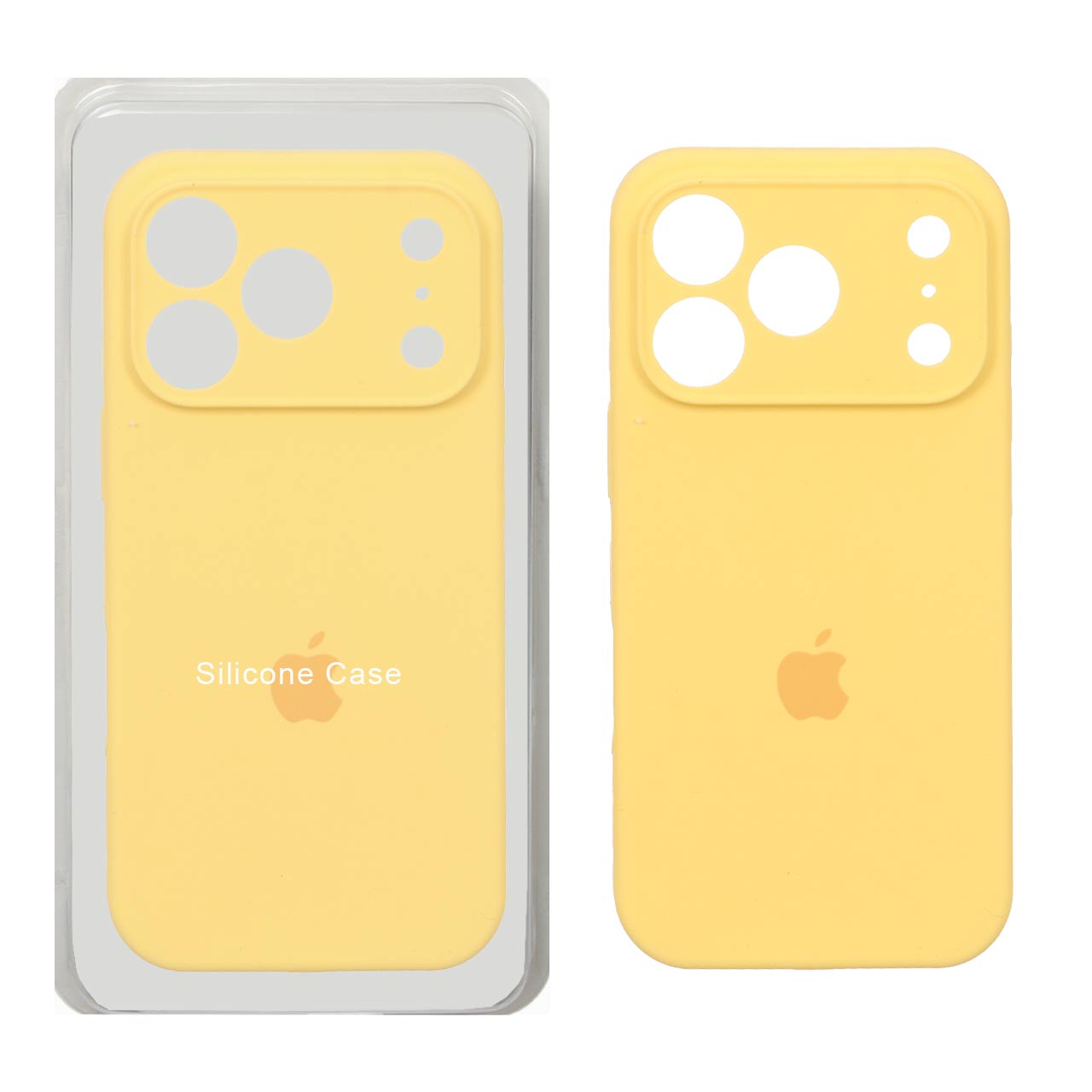 قاب سیلیکونی پاک کنی محافظ لنزدار اورجینال Apple iPhone 17 Pro - زرد