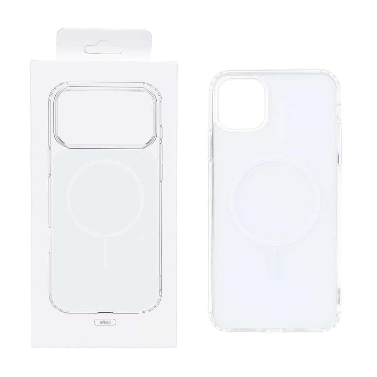 قاب پشت رنگی دور ژله ای با قابلیت شارژ MagSafe مدل Apple iPhone 11 Pro Max - سفید (پک دار)