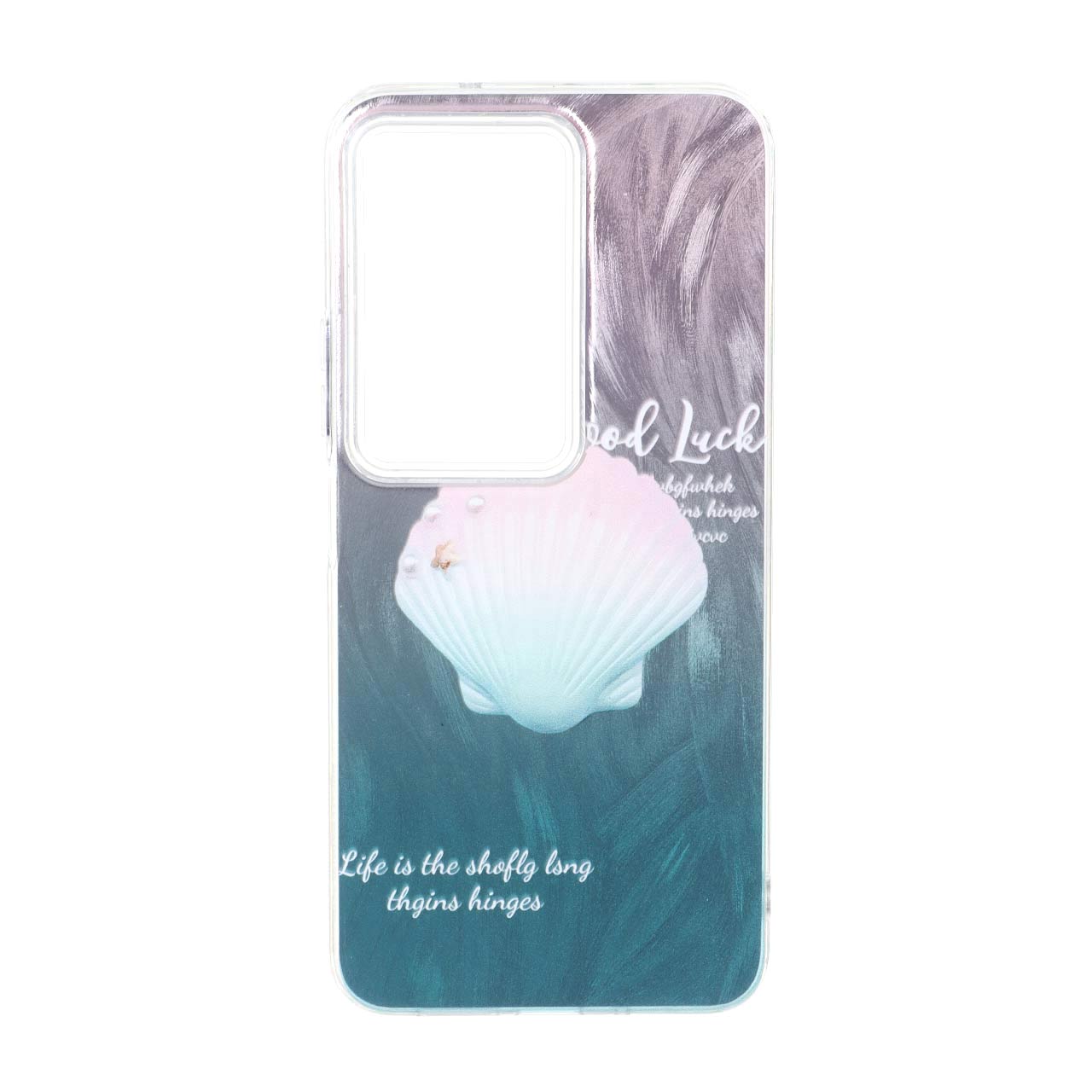 قاب طرح صدف و نوشته Good Luck اطلسی دور ژله ای مناسب برای شیائومی ردمی ۱۵ 4G