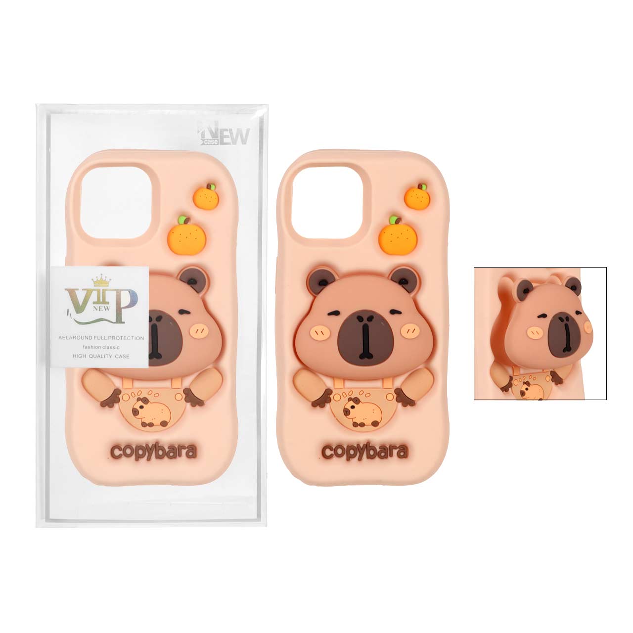 قاب سیلیکونی Copybara استندشو Apple iPhone 15 / Apple iPhone 14 / Apple iPhone 13 - گلبهی (پک دار)