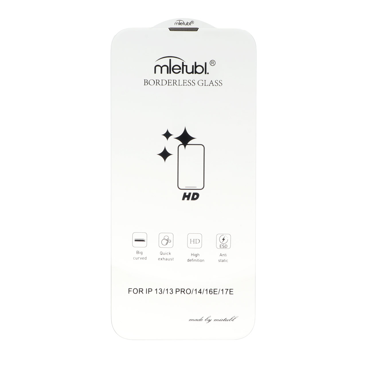 محافظ صفحه نمایش شیشه ای Mietubl ESD Anti Static بدون حاشیه Apple iPhone 13 / iPhone 13 Pro / iPhone 14 / 16e