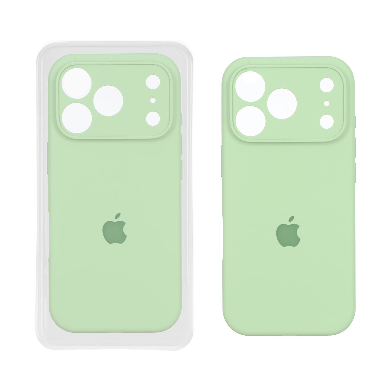 قاب سیلیکونی پاک کنی اورجینال ++A مدل Apple iPhone 17 Pro - سبز مغز پسته ای (پک دار)