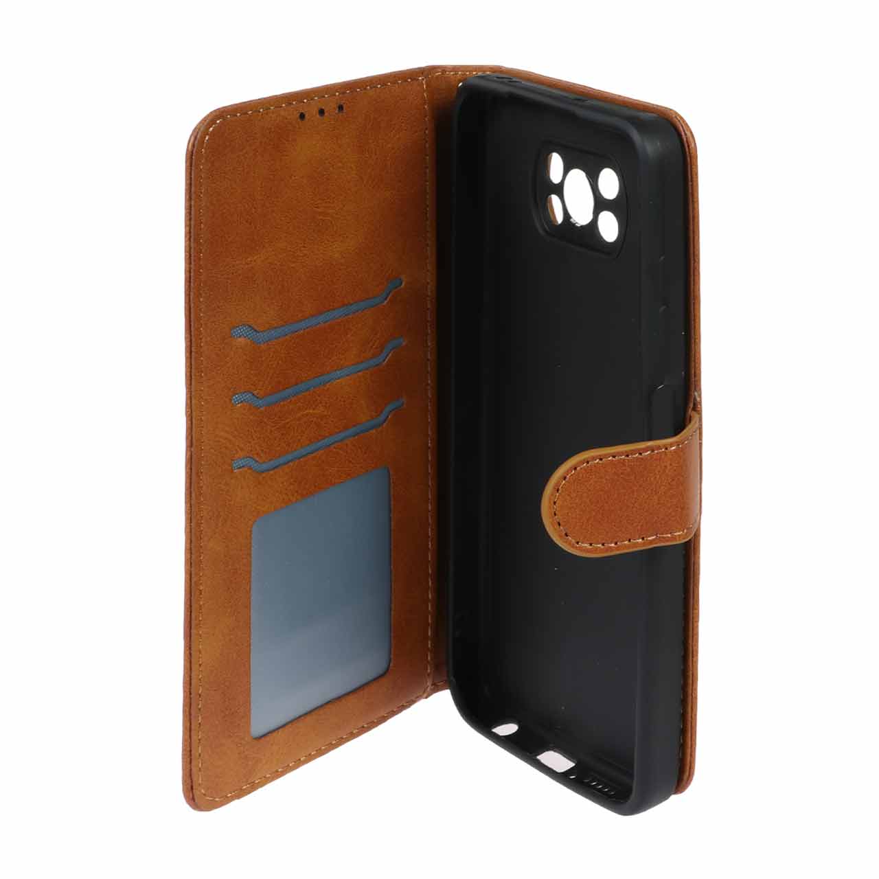 کیف کلاسوری مگنتی مدل چرمی رنگ عسلی مناسب برای شیائومی پوکو X3 / X3 Pro / X3 NFC