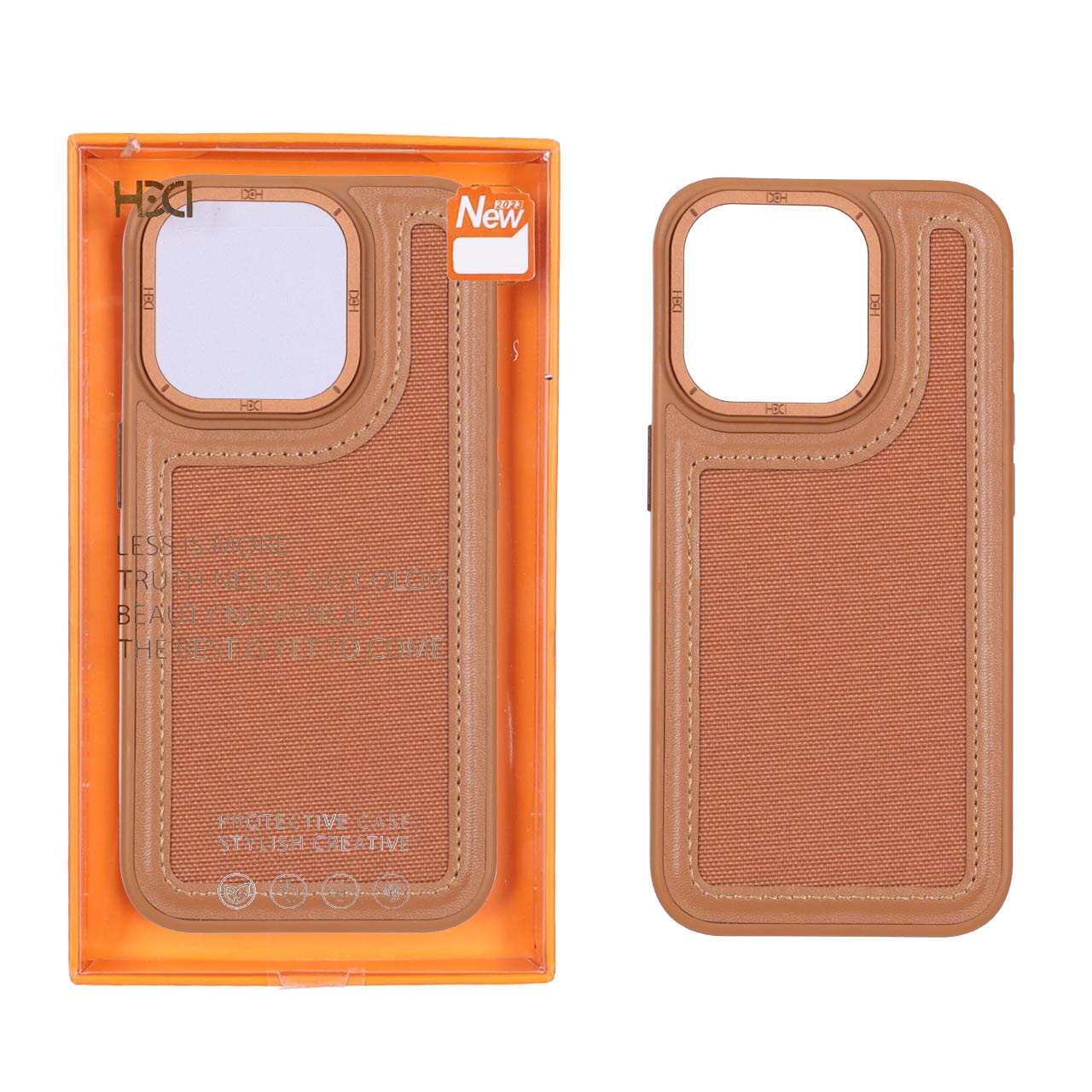 قاب اورجینال HDD برزنتی دور چرم دوخت دار مناسب برای آیفون 15 پرو